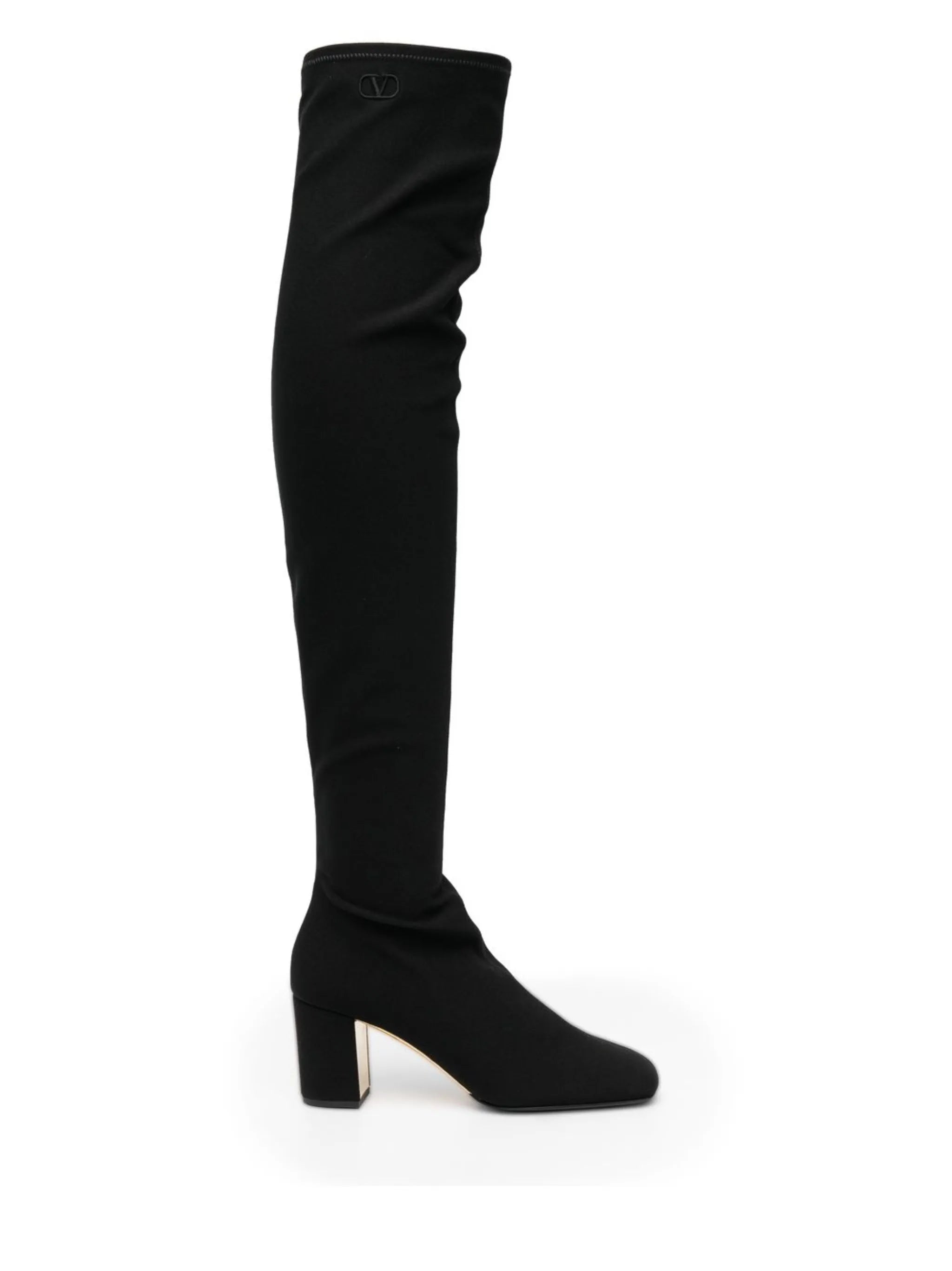 logo-embroidered over-the-knee boots