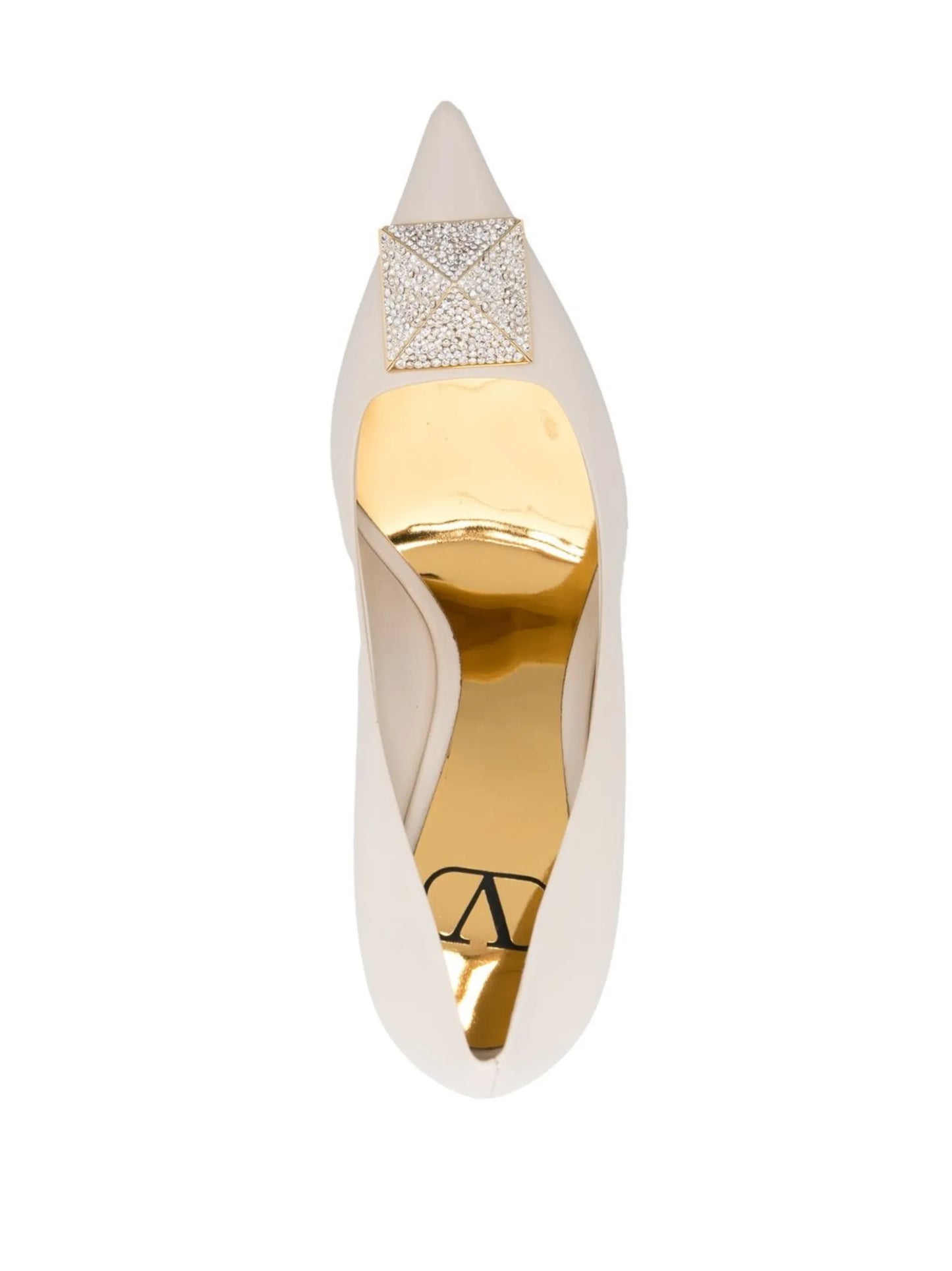 Rockstud crystal-embellished pumps