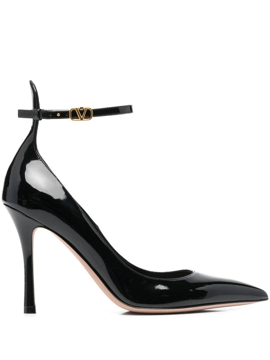 100mm Tan-Go leather pumps