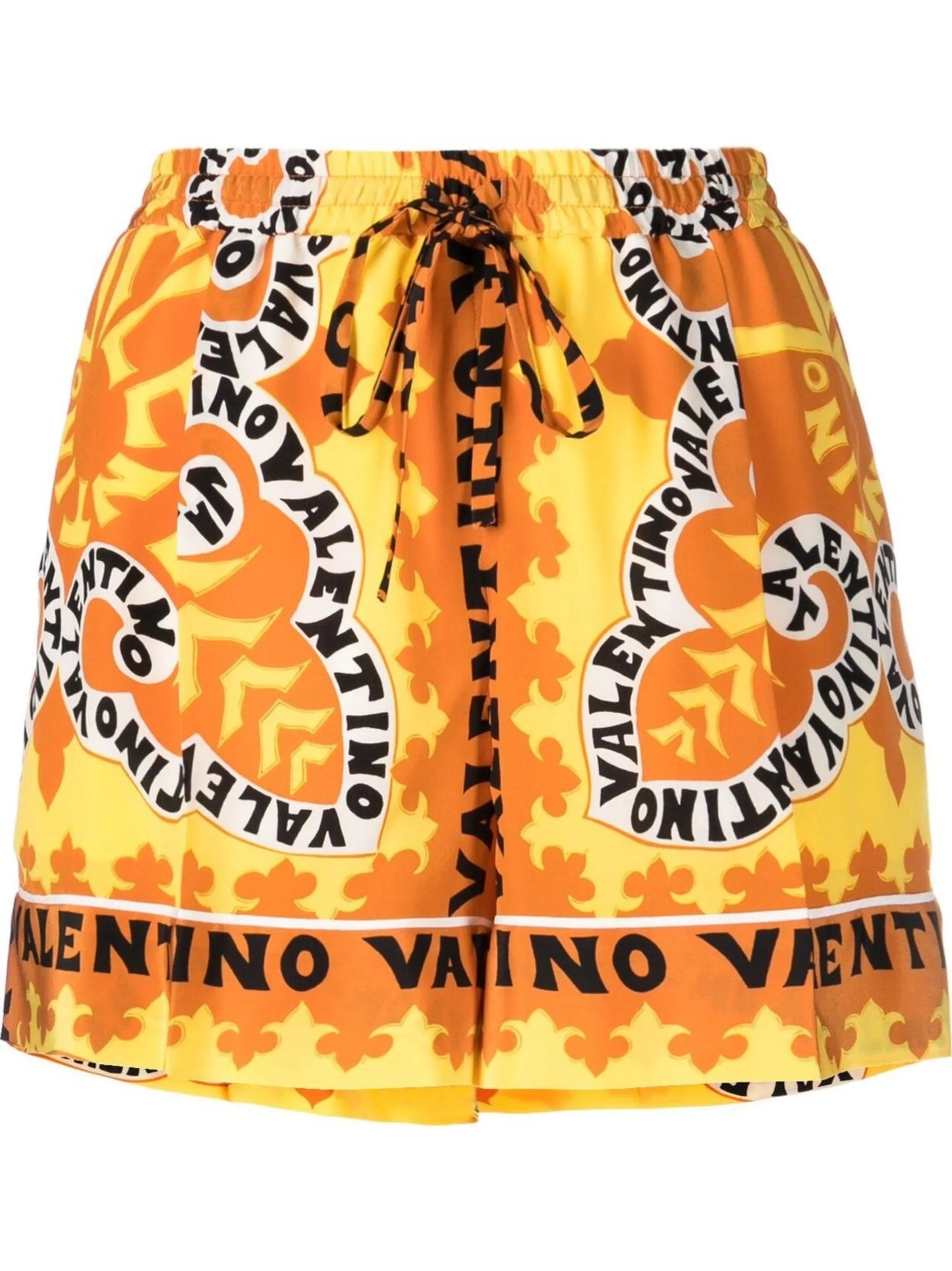 logo-print silk shorts