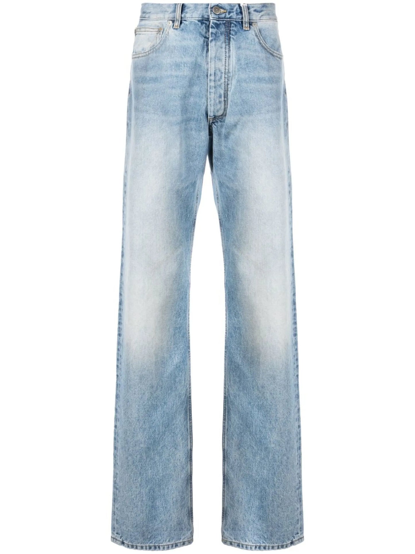 faded-effect straight-leg jeans
