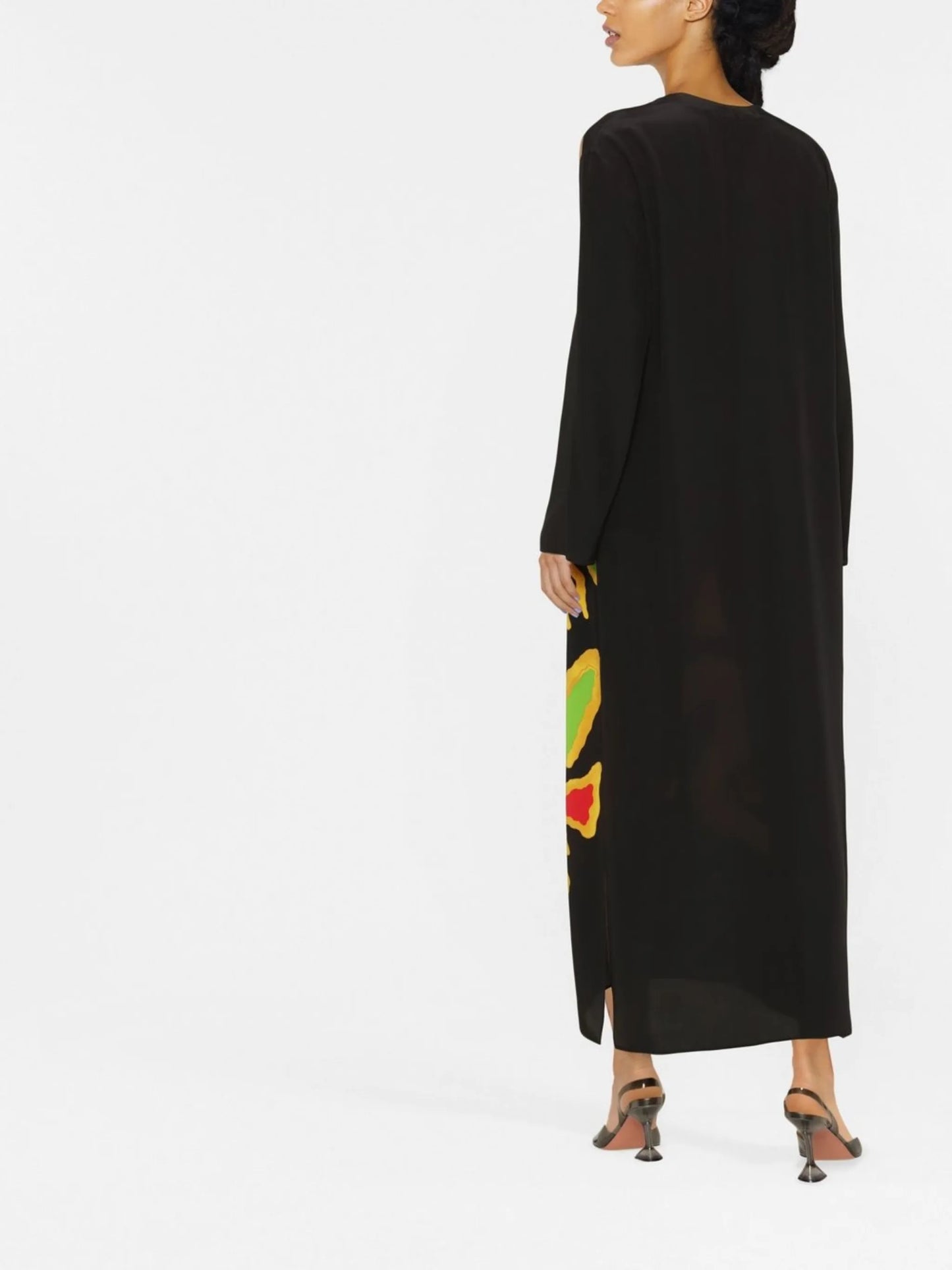 graphic-print silk maxi dress