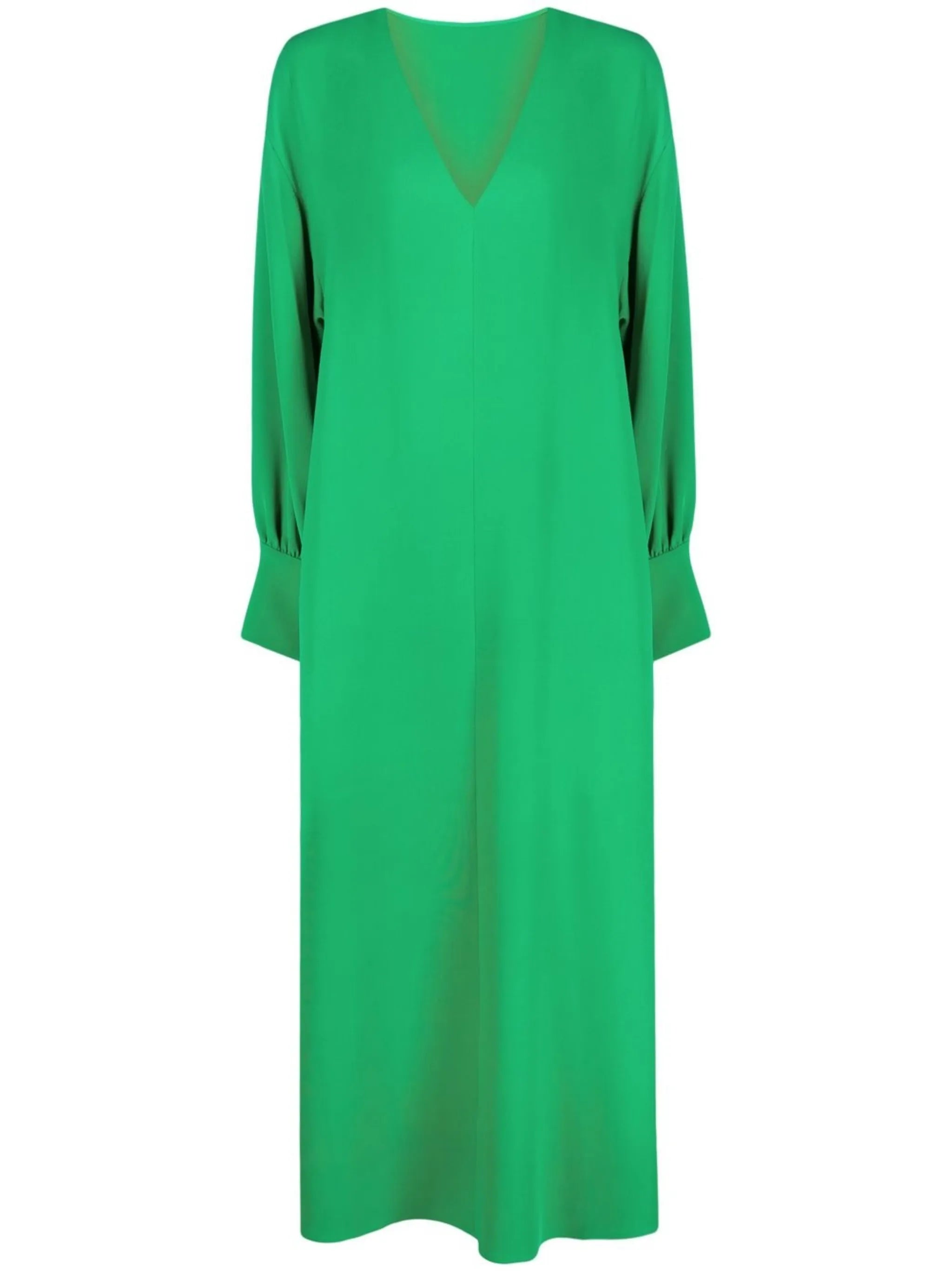 V-neck long-length dress