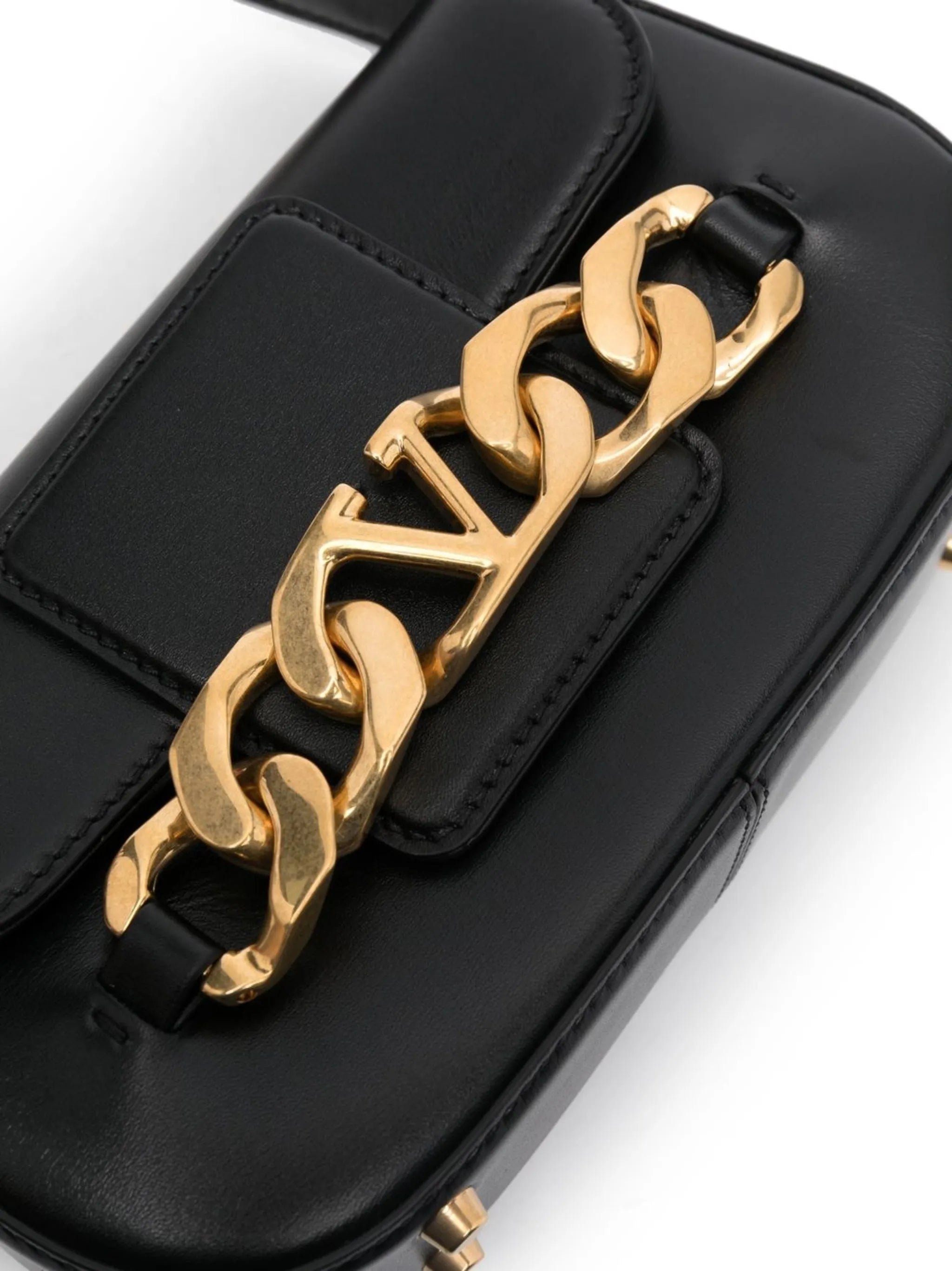 VLogo leather crossbody bag