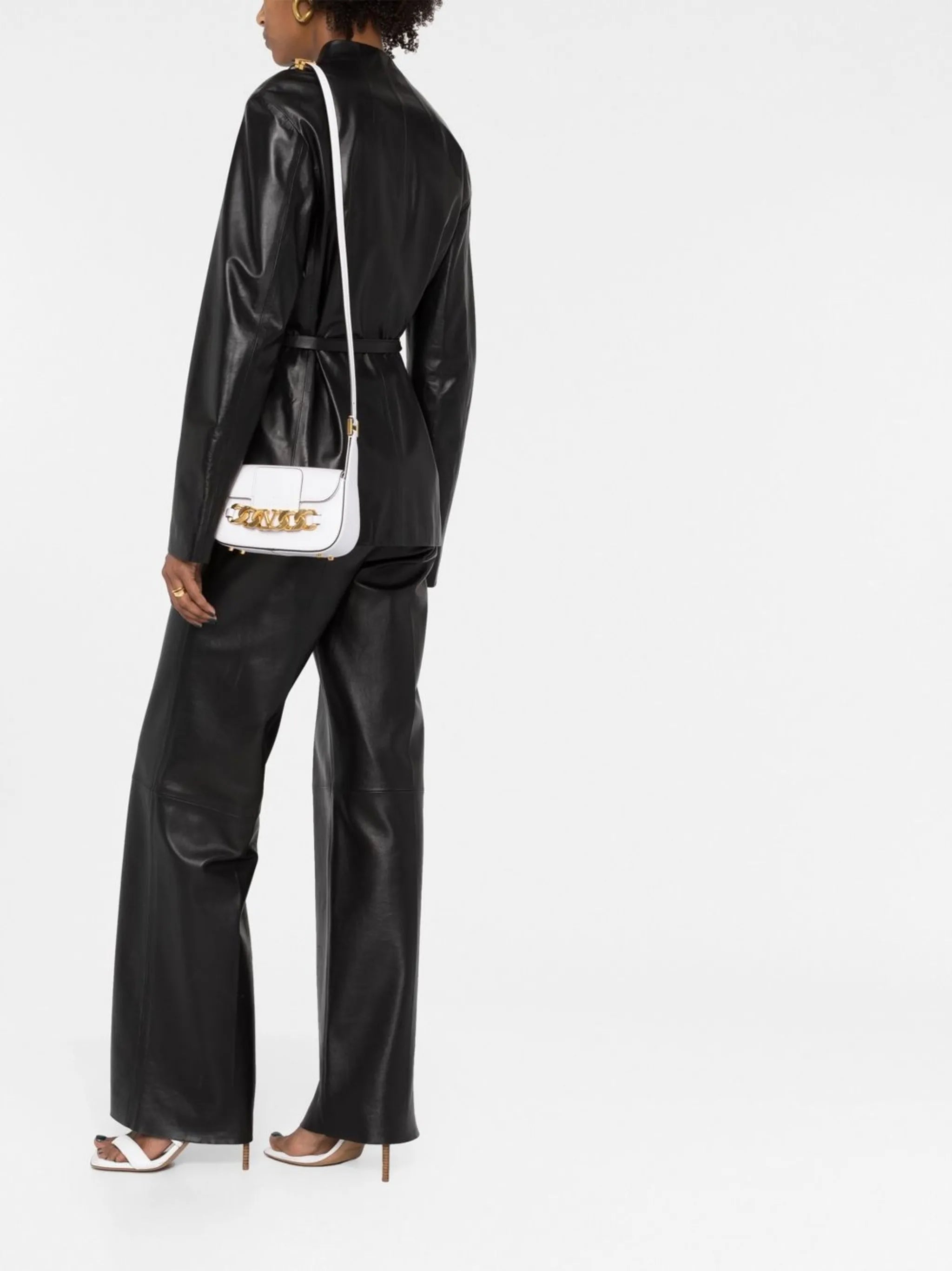 VLogo leather crossbody bag
