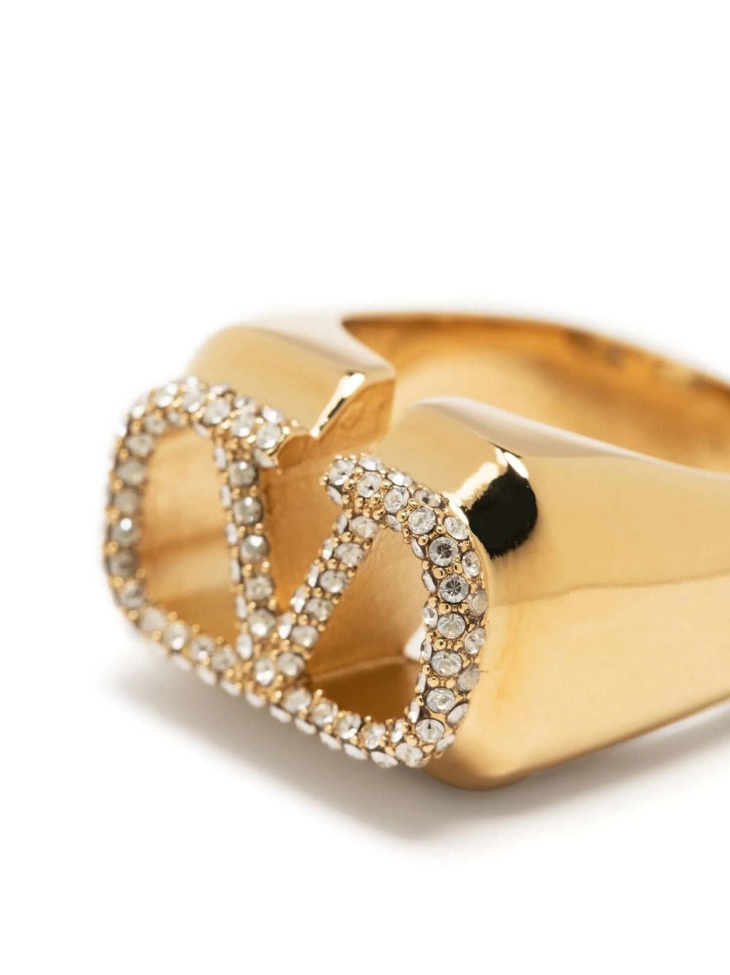 crystal-embellished VLogo ring