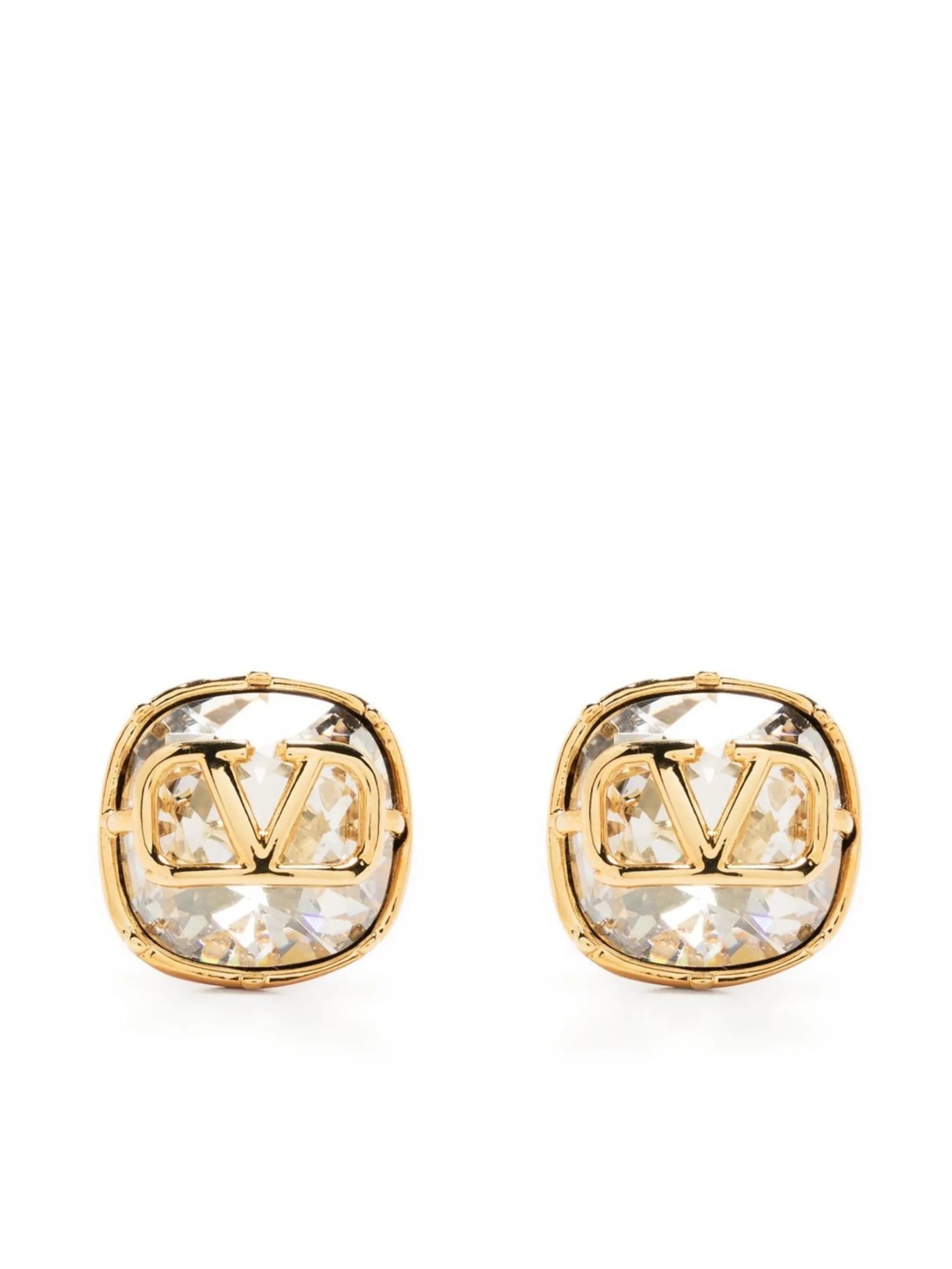 VLogo Signature crystal-embellished earrings