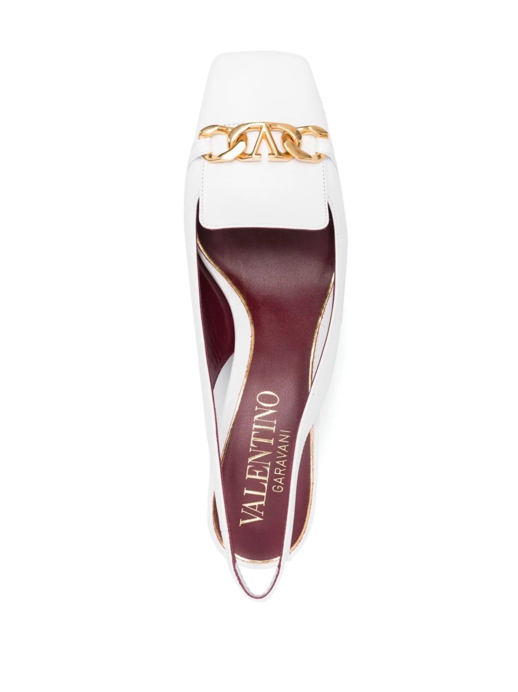 VLogo Chain 50mm slingback pumps