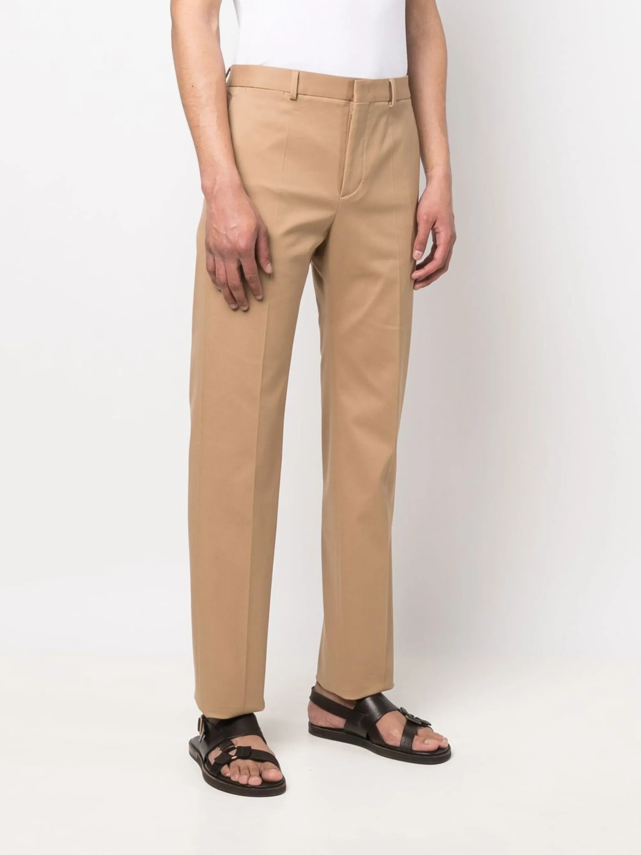 pressed-crease cotton chinos