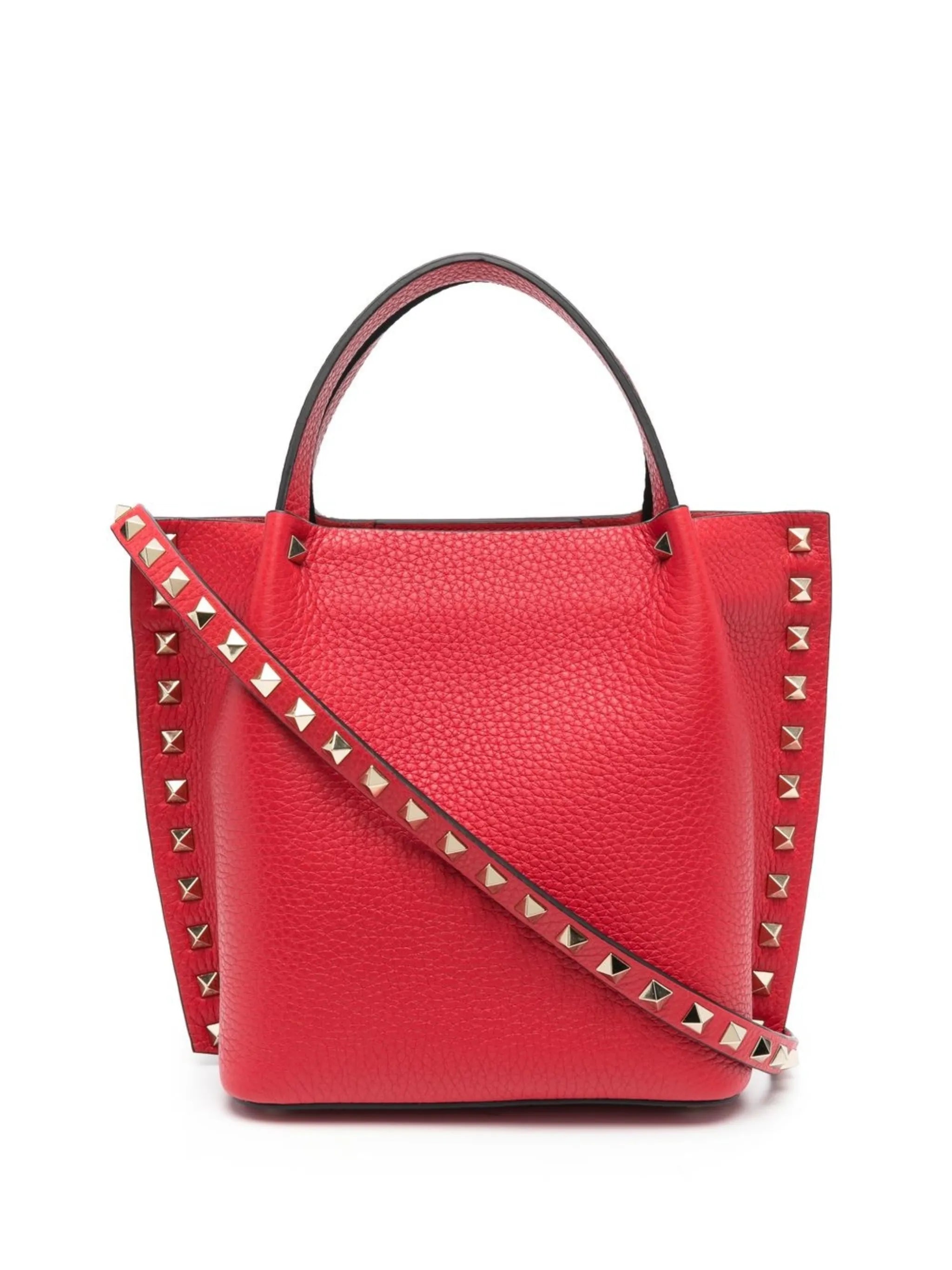 Rockstud leather tote bag