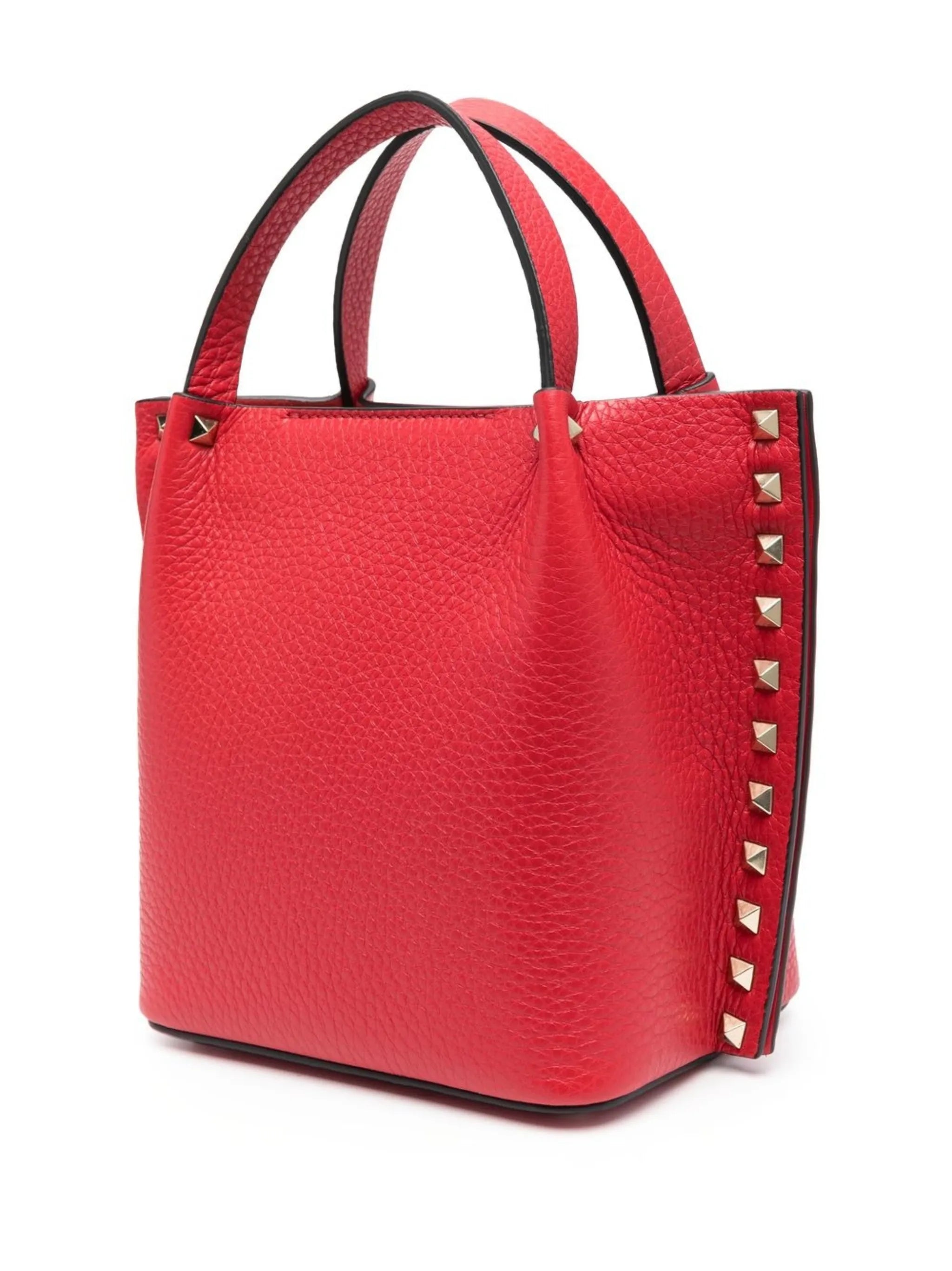 Rockstud leather tote bag