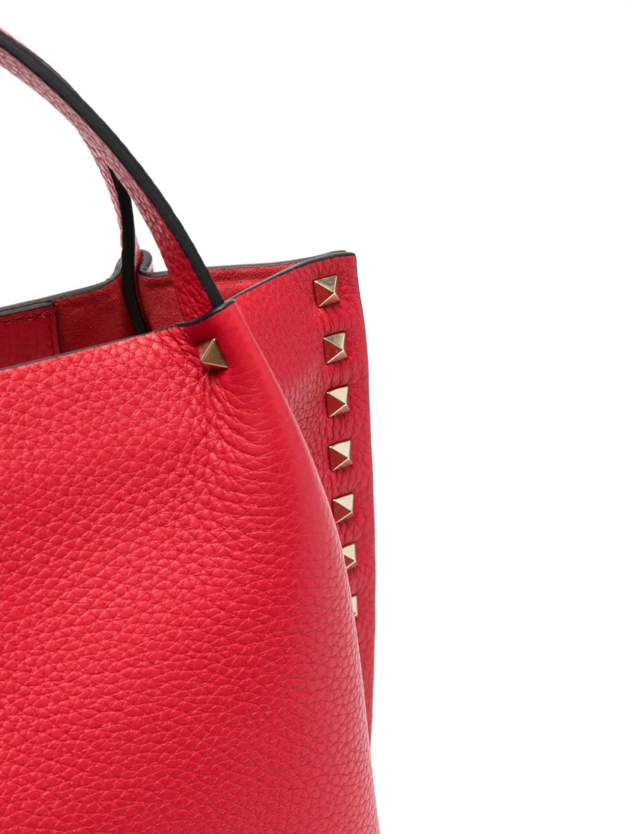 Rockstud leather tote bag