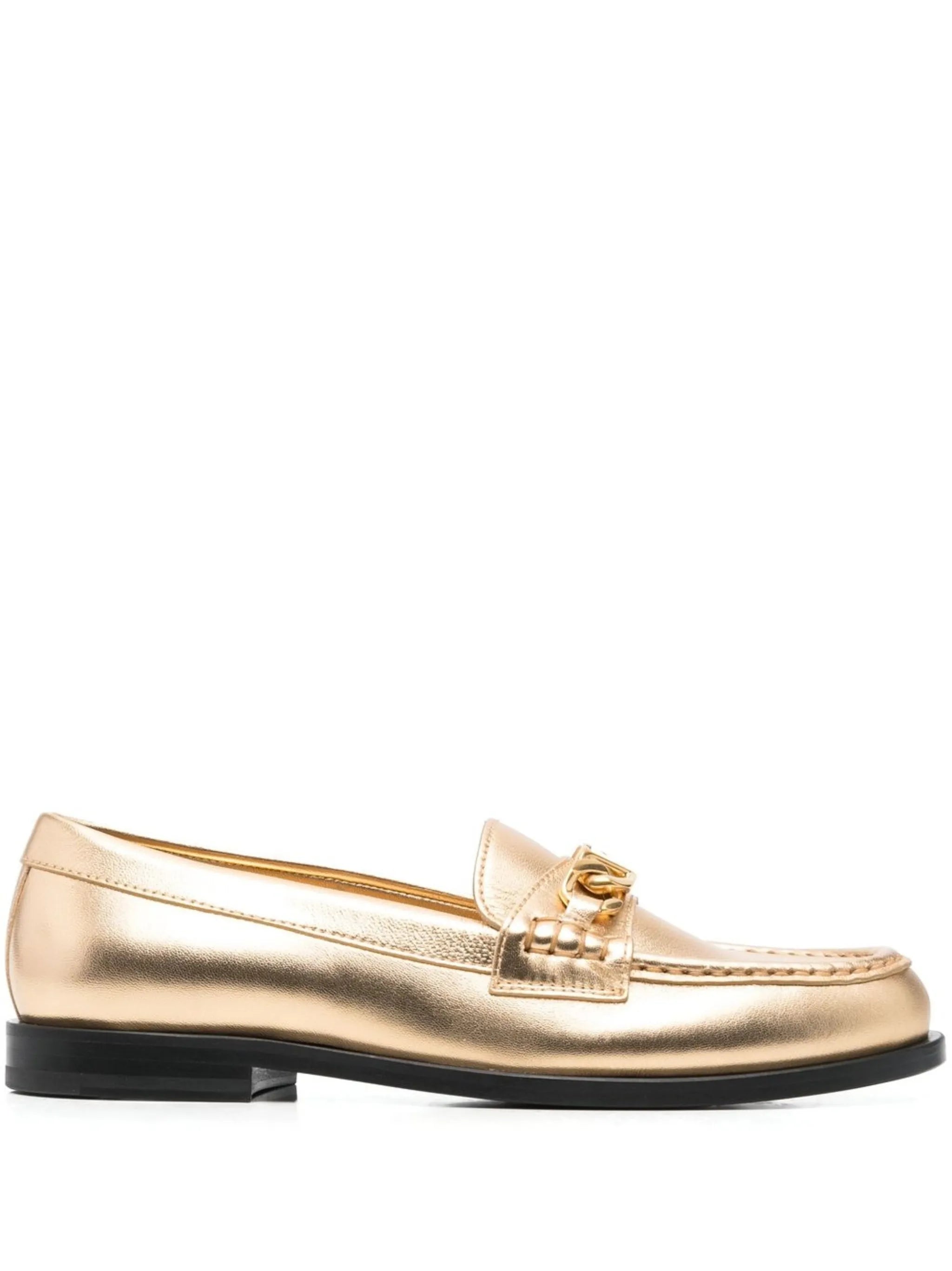 VLogo 10mm chain leather loafers