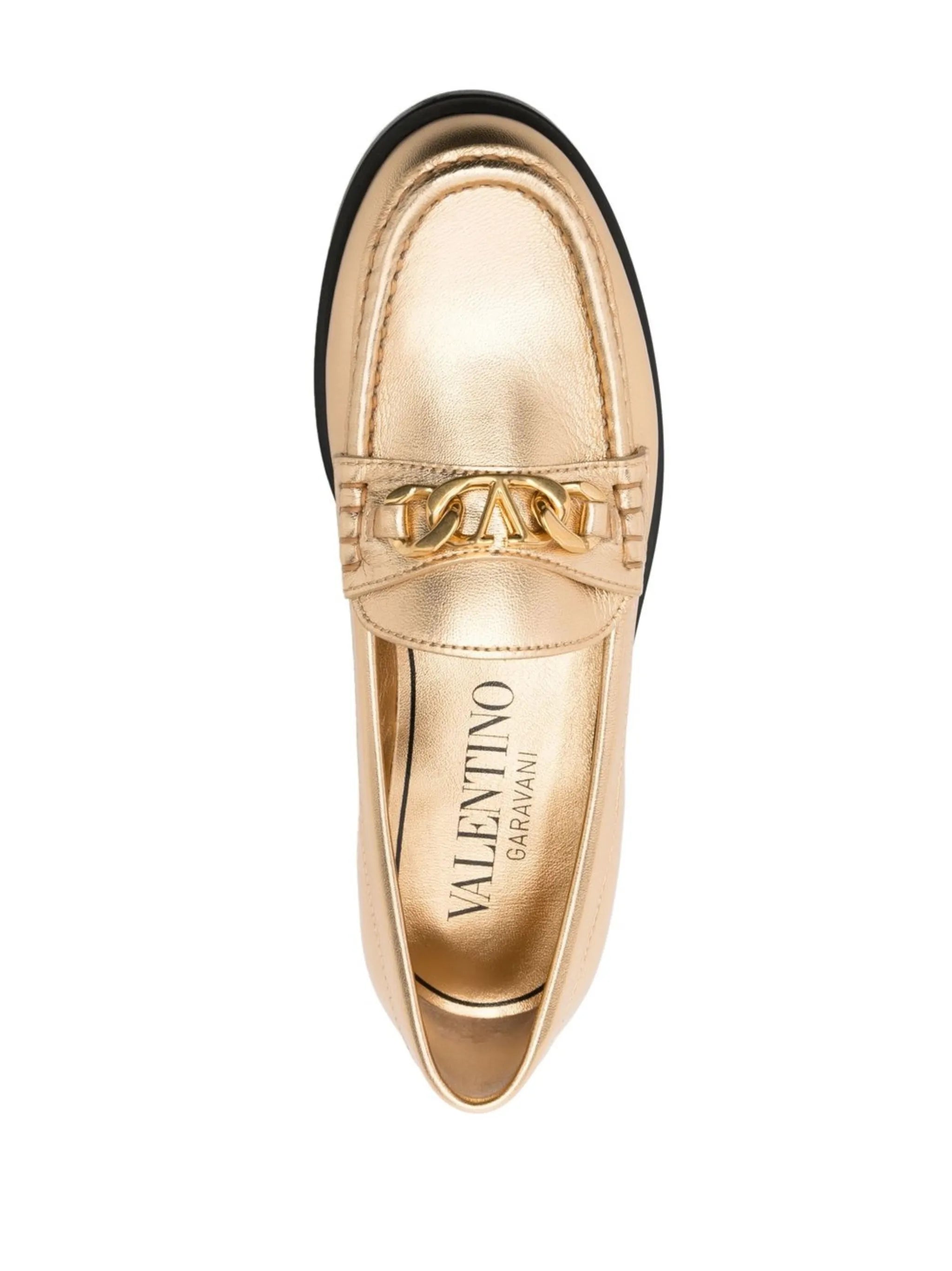 VLogo 10mm chain leather loafers