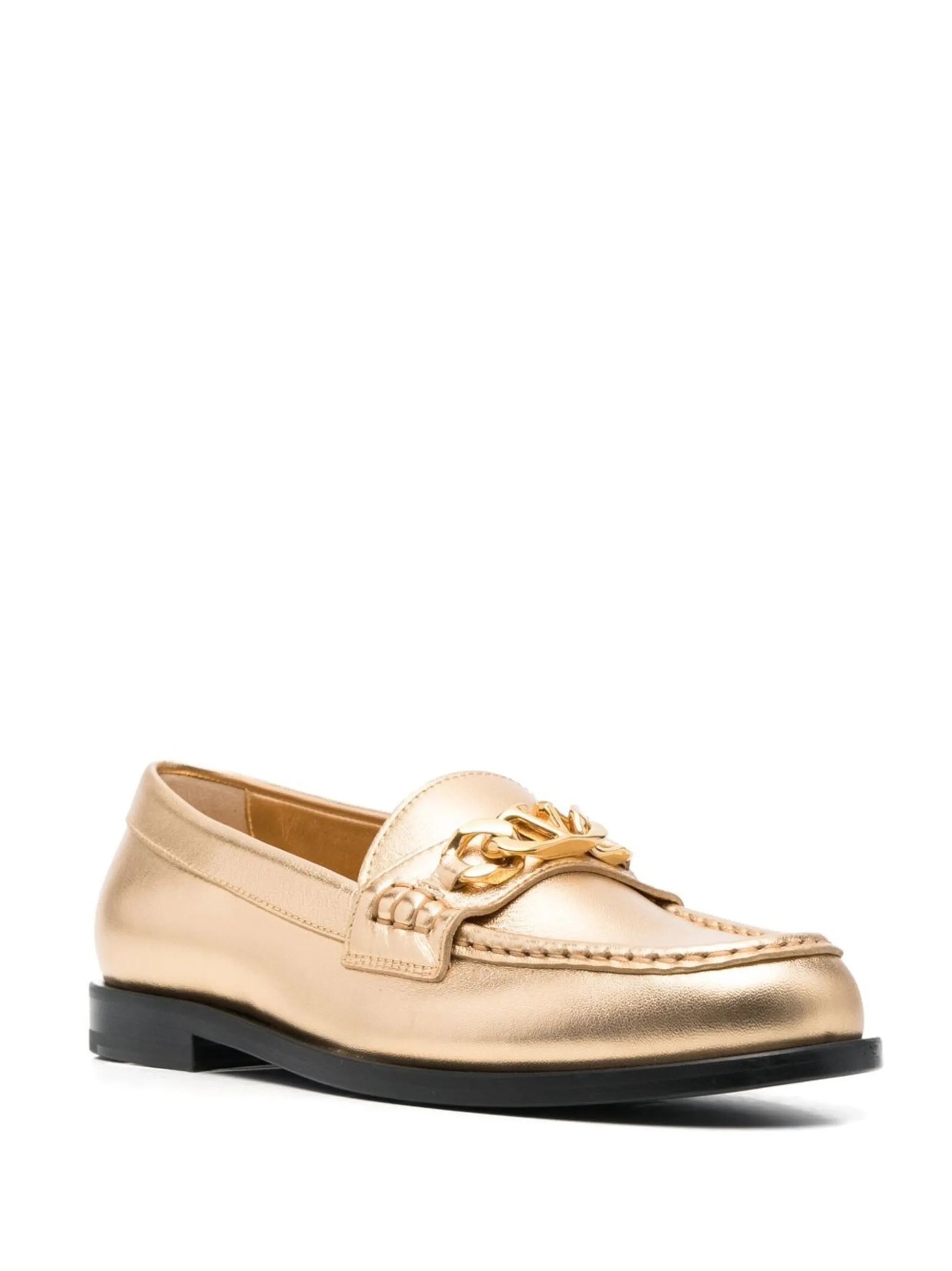 VLogo 10mm chain leather loafers