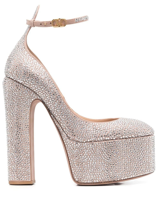 155mm Tan-Go embellished pumps