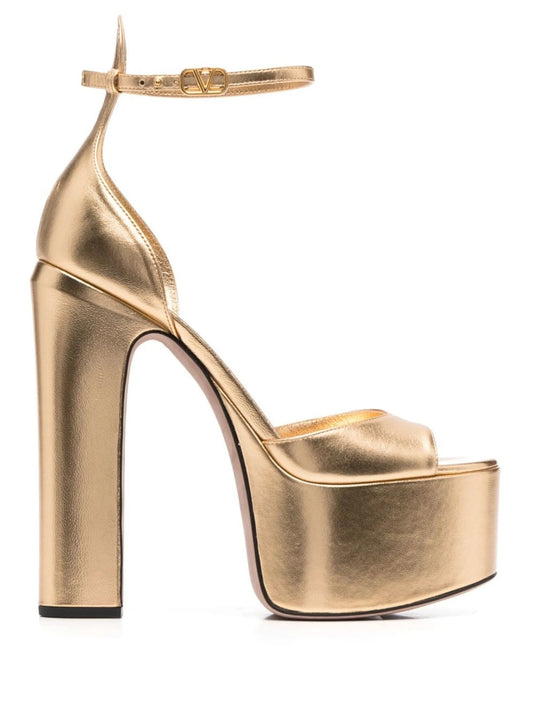 160mm leather platform sandals
