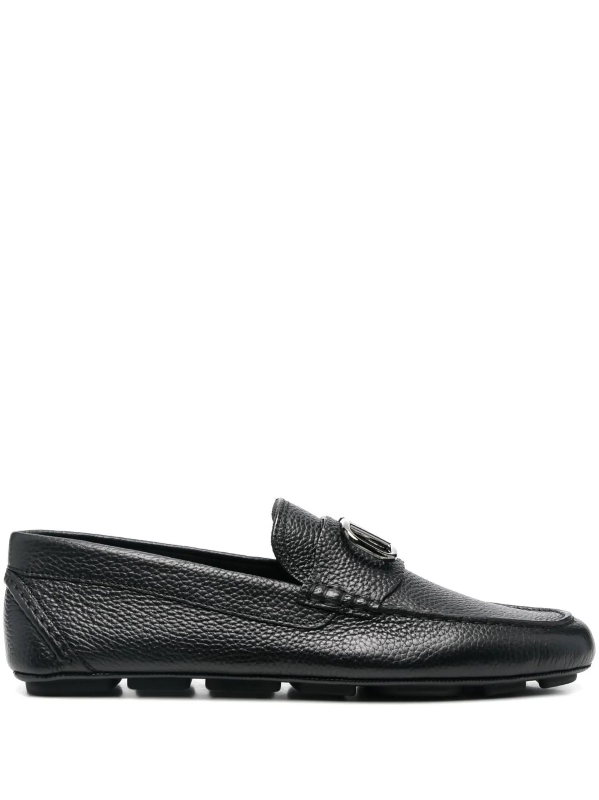 VLogo Signature leather driving shoes
