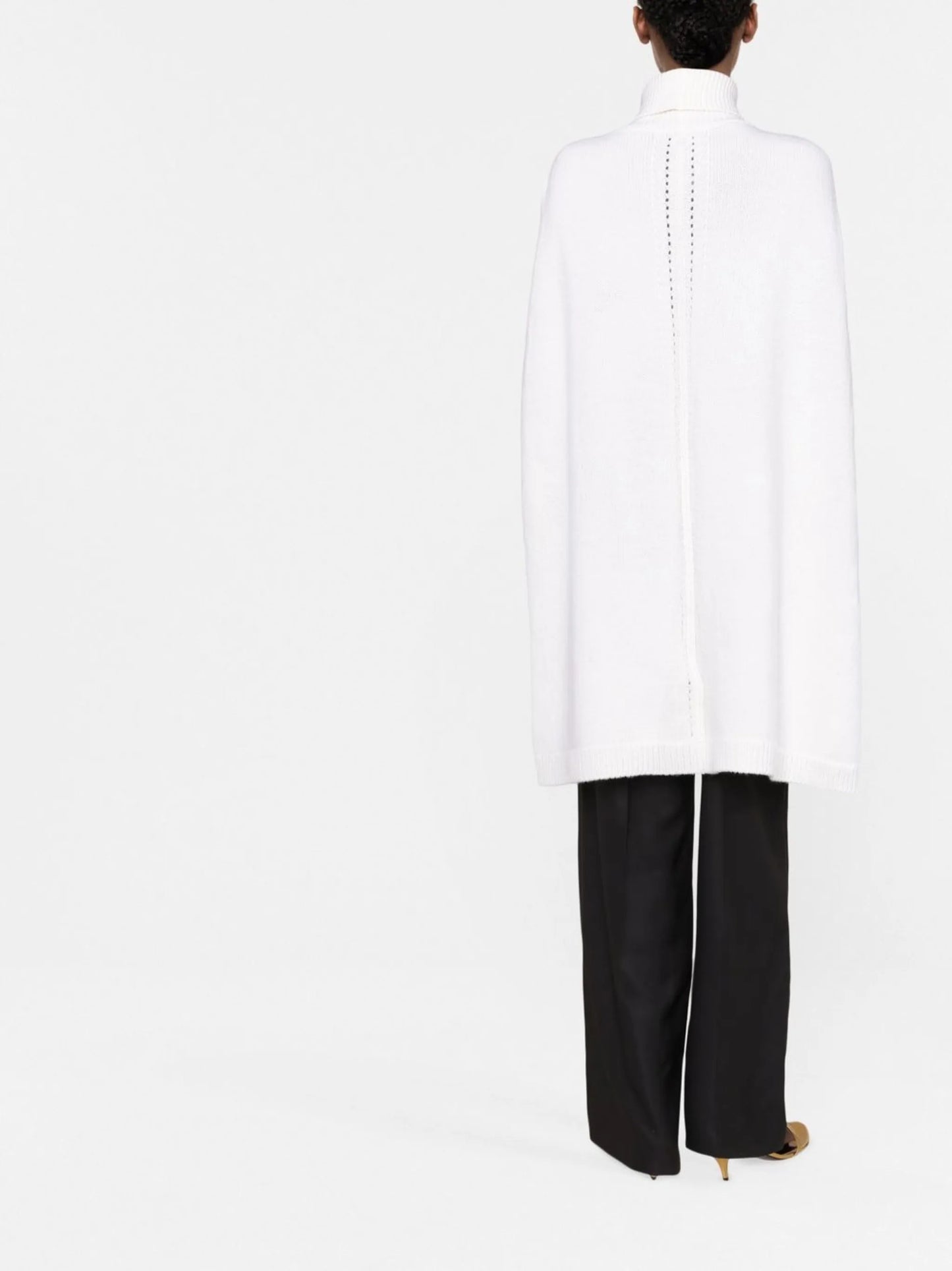 logo-plaque cape-style knitted top