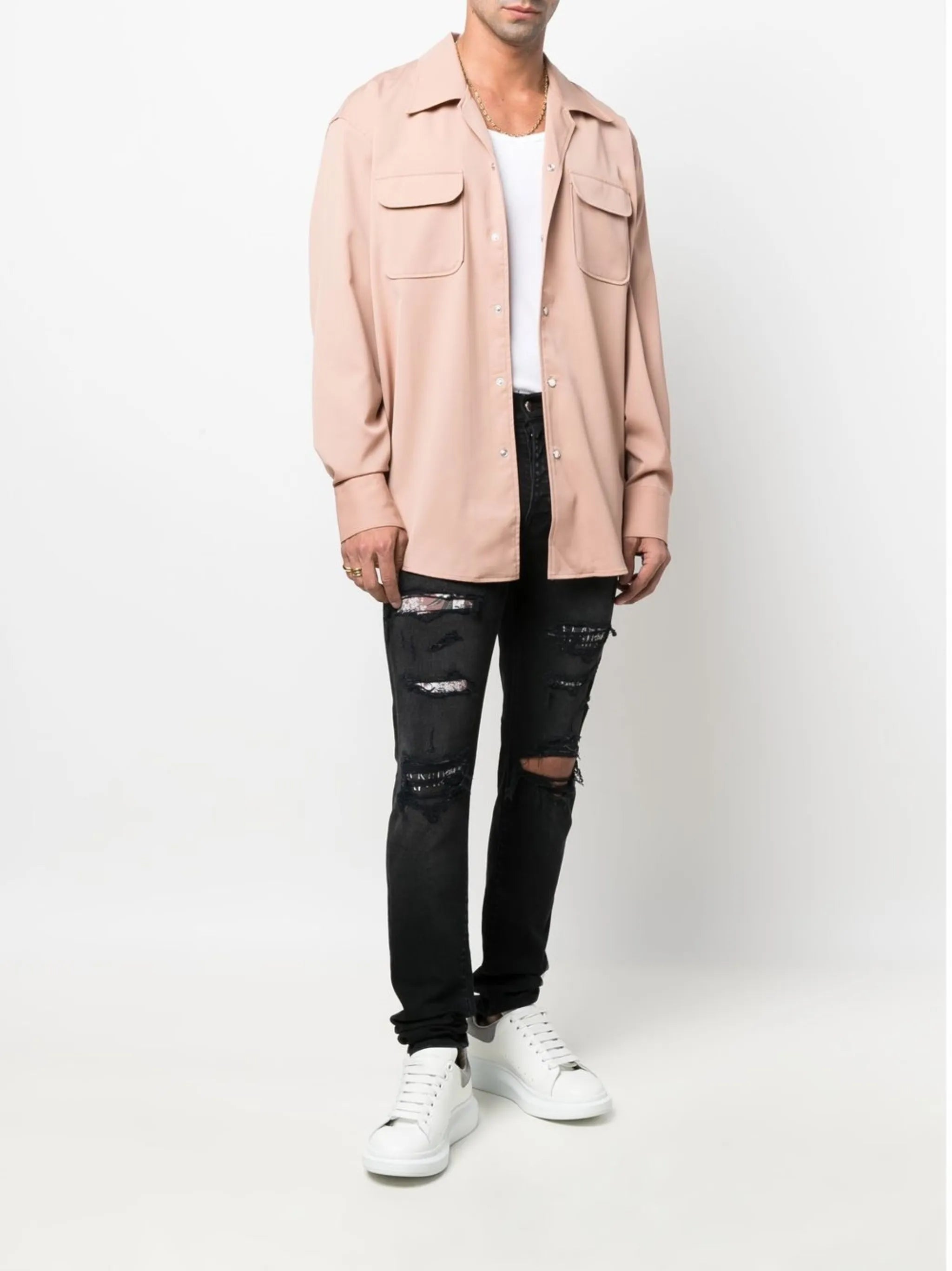 ripped slim-fit jeans