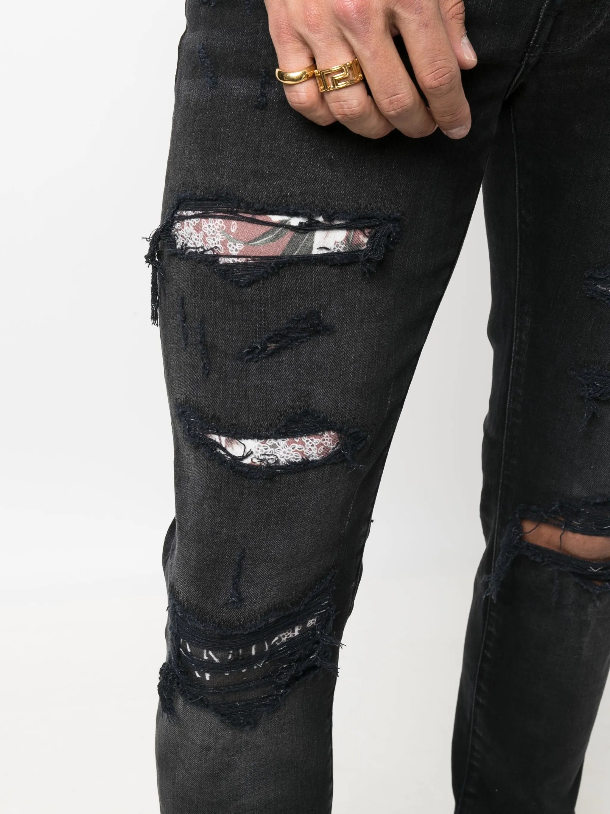 ripped slim-fit jeans