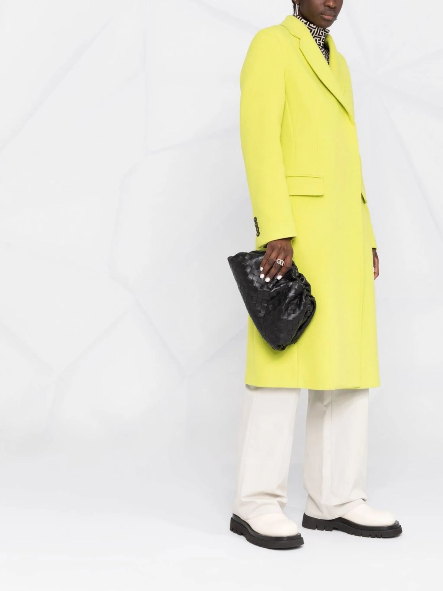 Intrecciato-weave clutch bag