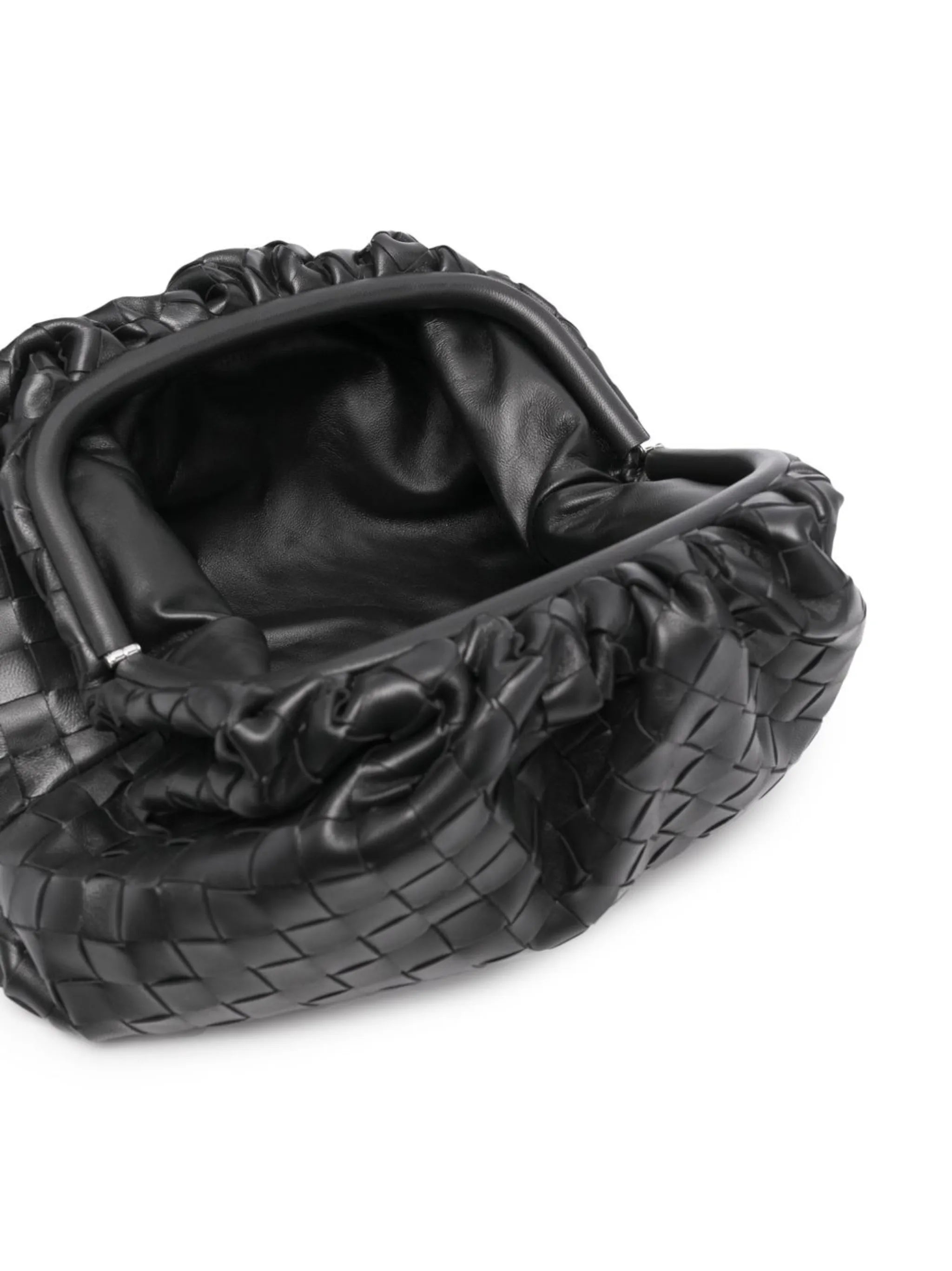 Intrecciato-weave clutch bag