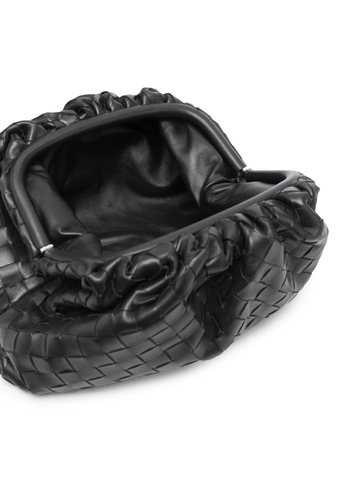 Intrecciato-weave clutch bag