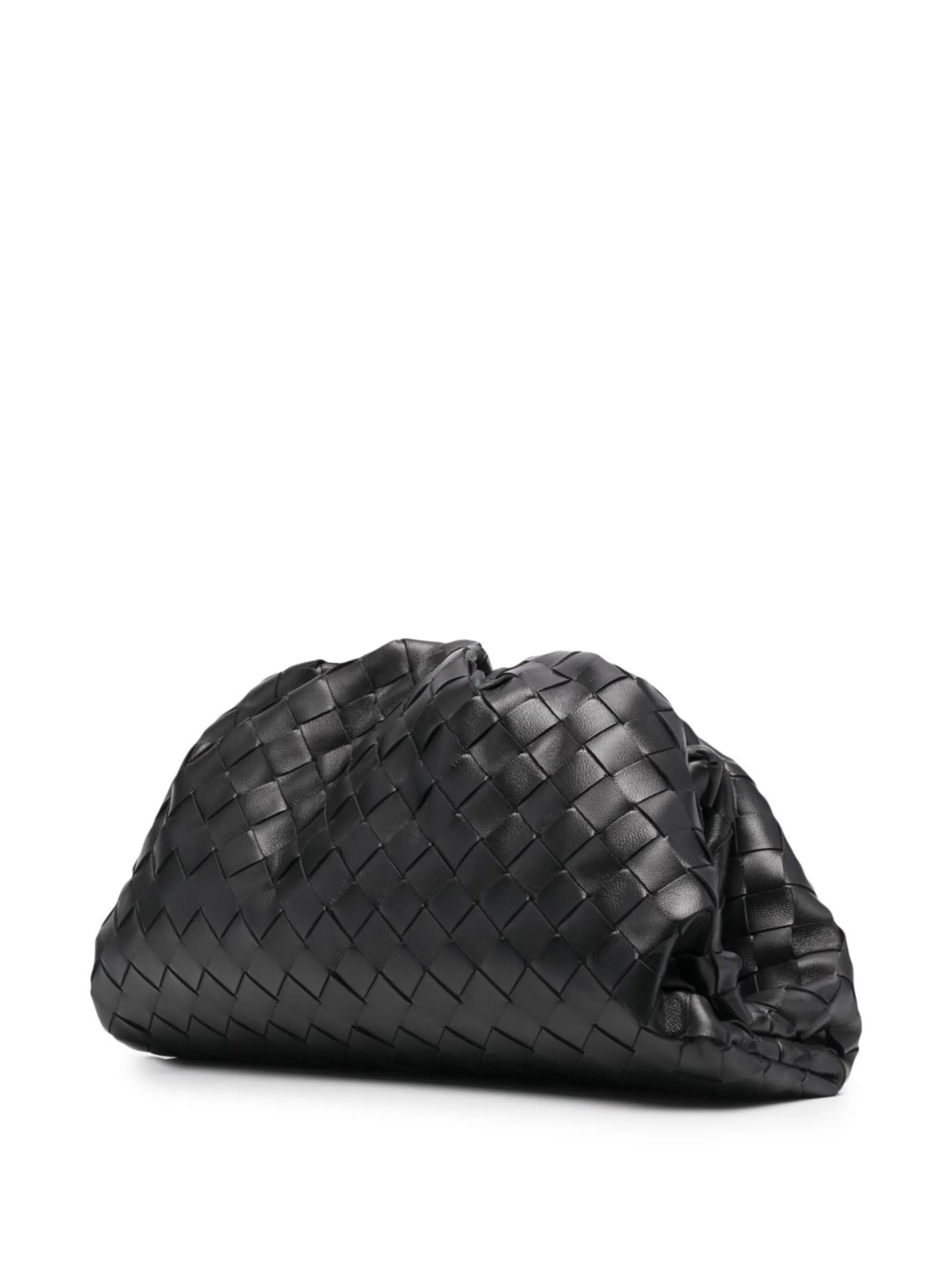 Intrecciato-weave clutch bag
