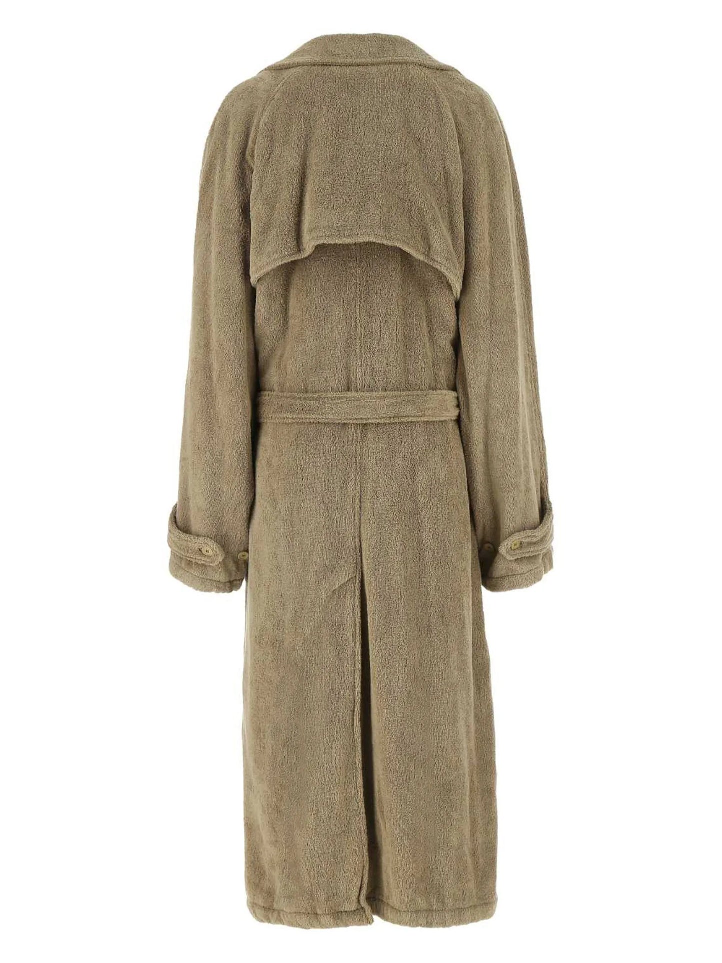 towelling-finish cotton trench coat