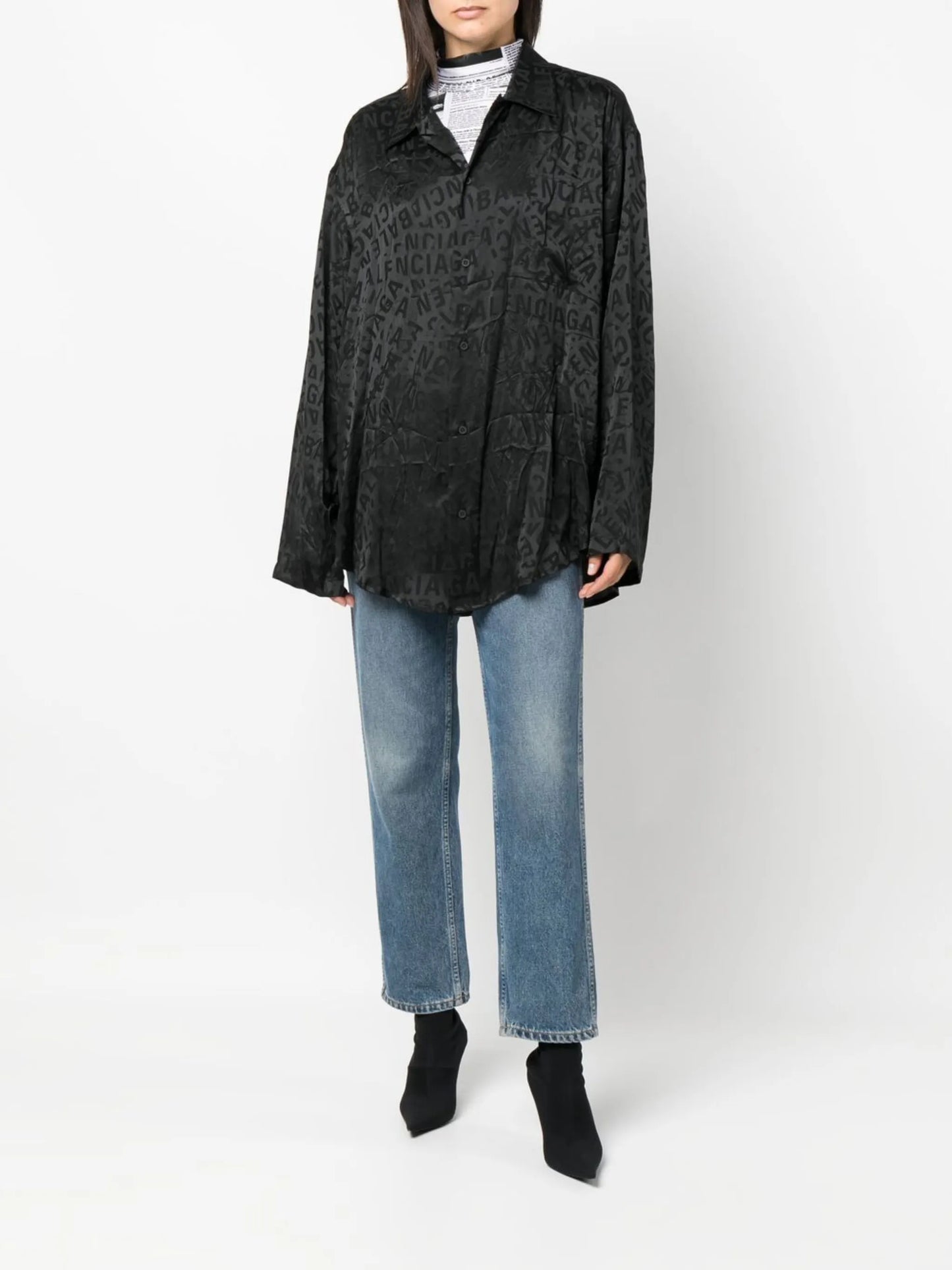 long-print silk shirt