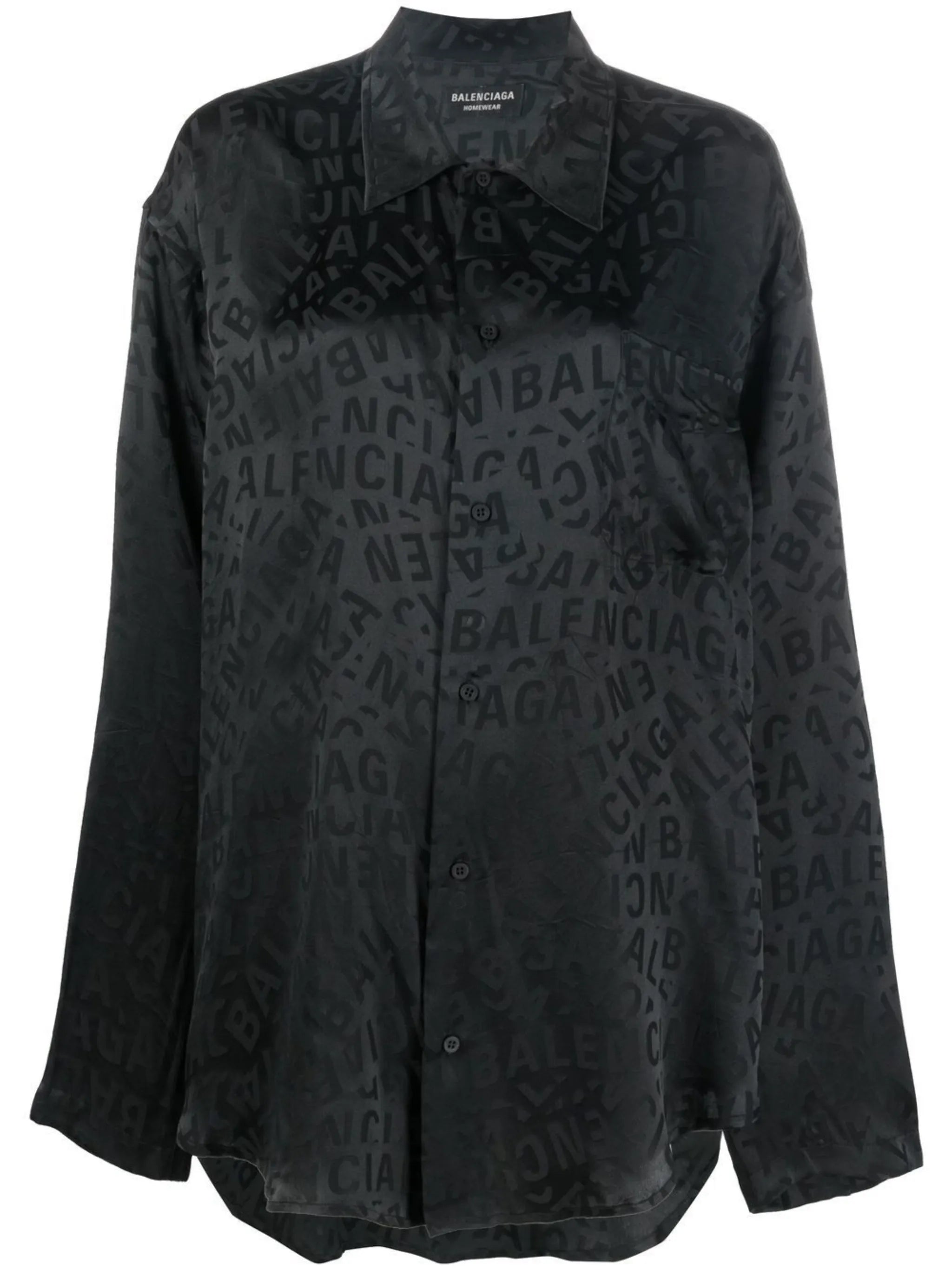 long-print silk shirt