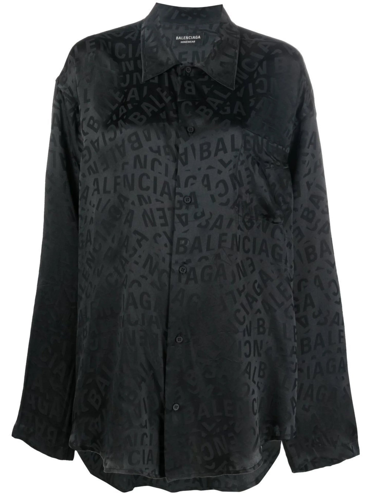 long-print silk shirt