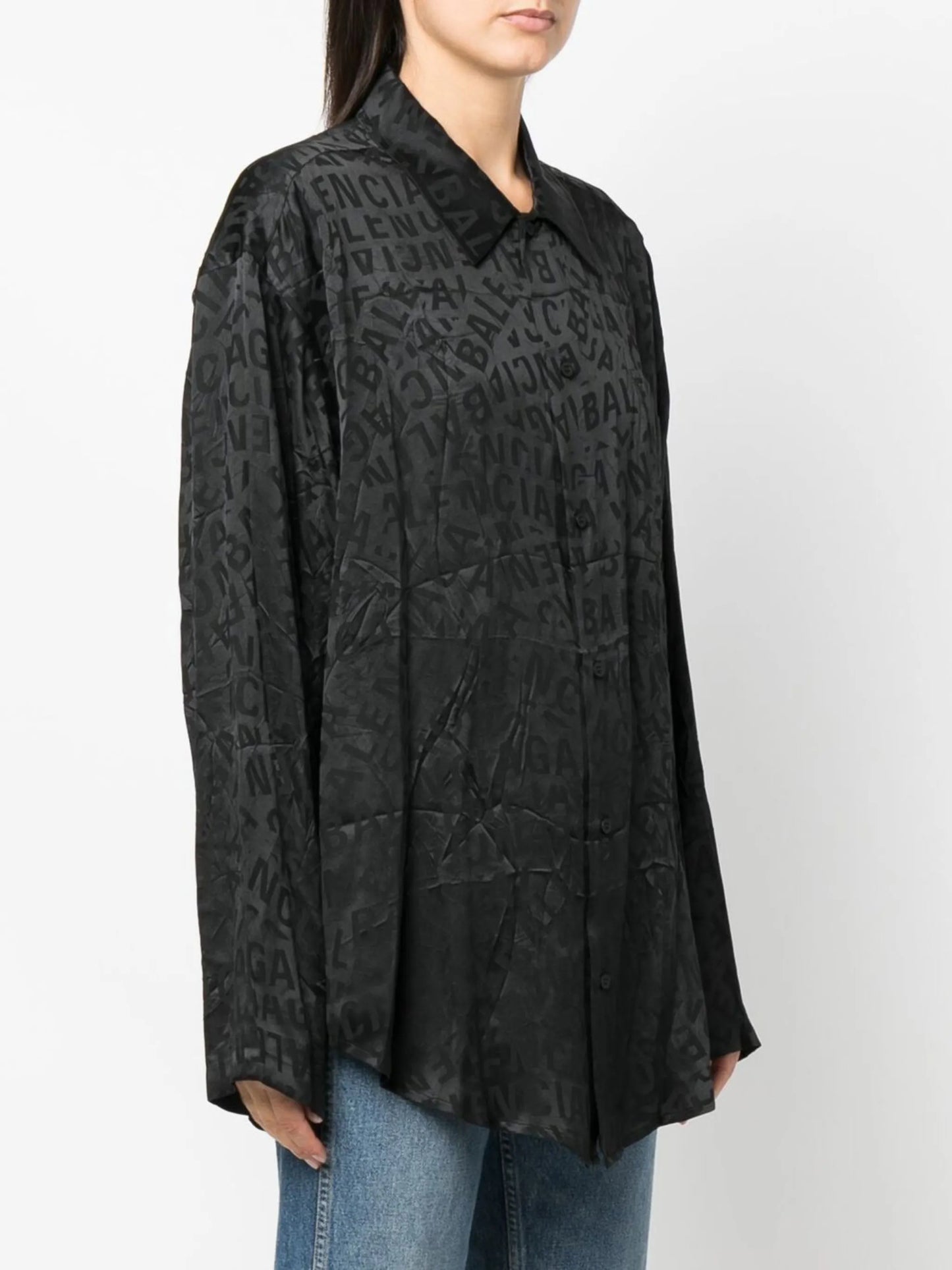 long-print silk shirt