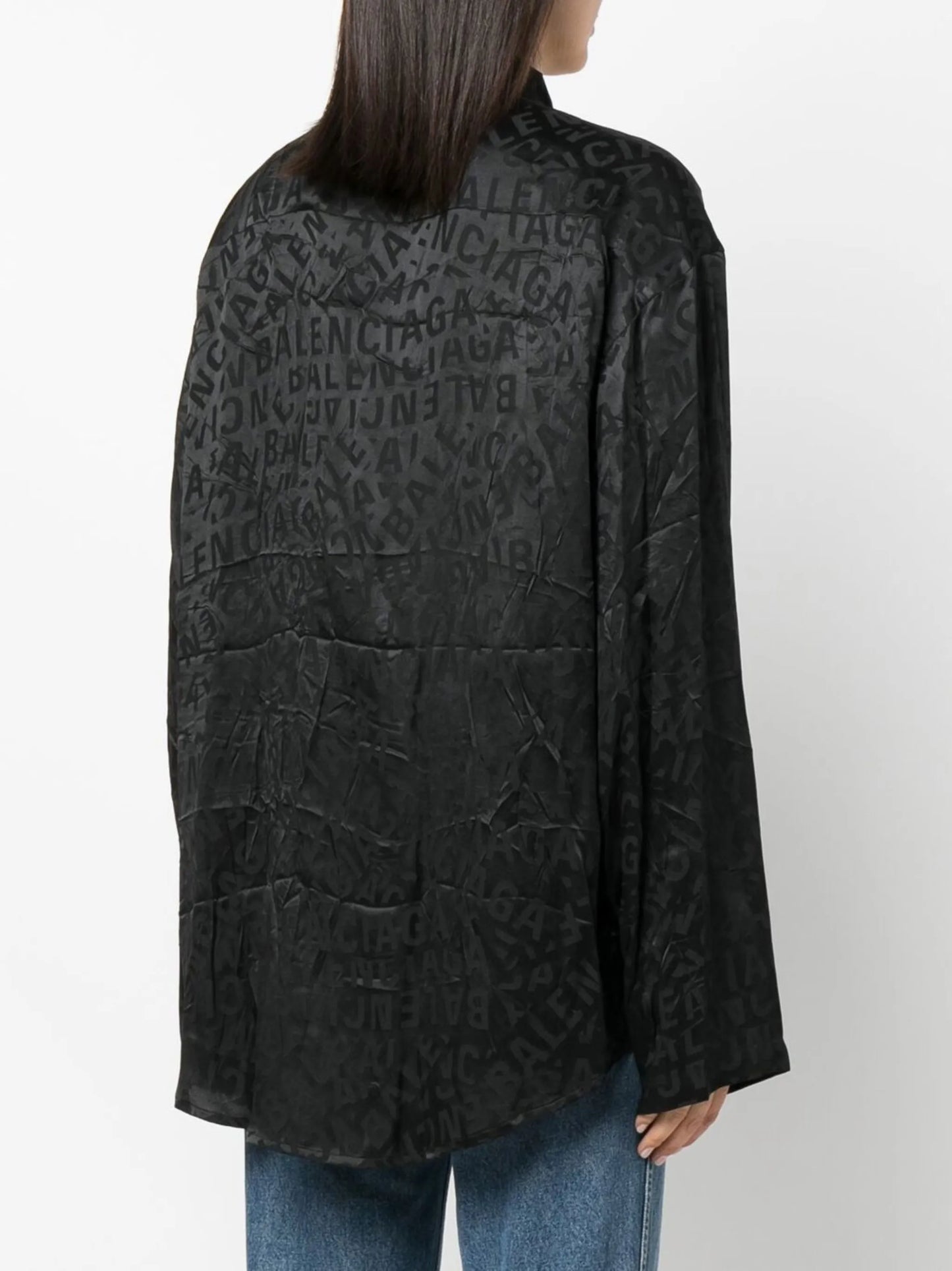 long-print silk shirt