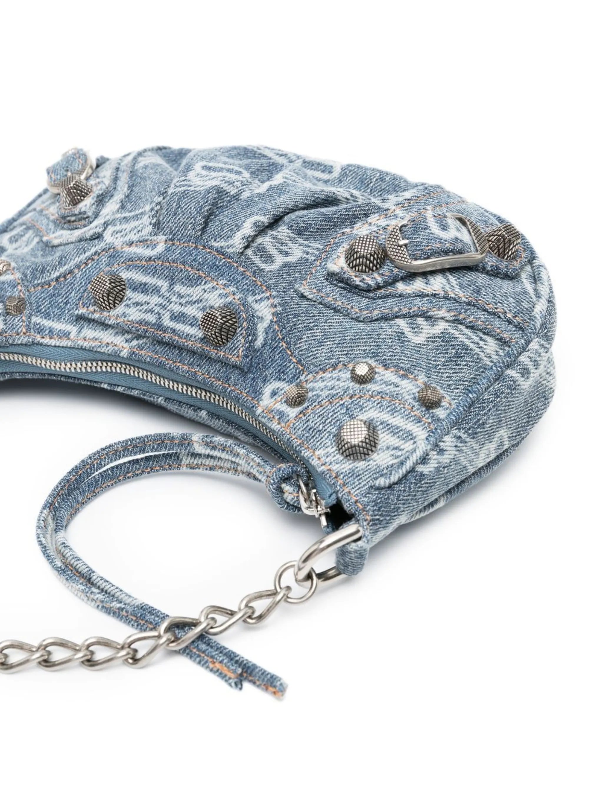 Le Cagole mini denim shoulder bag
