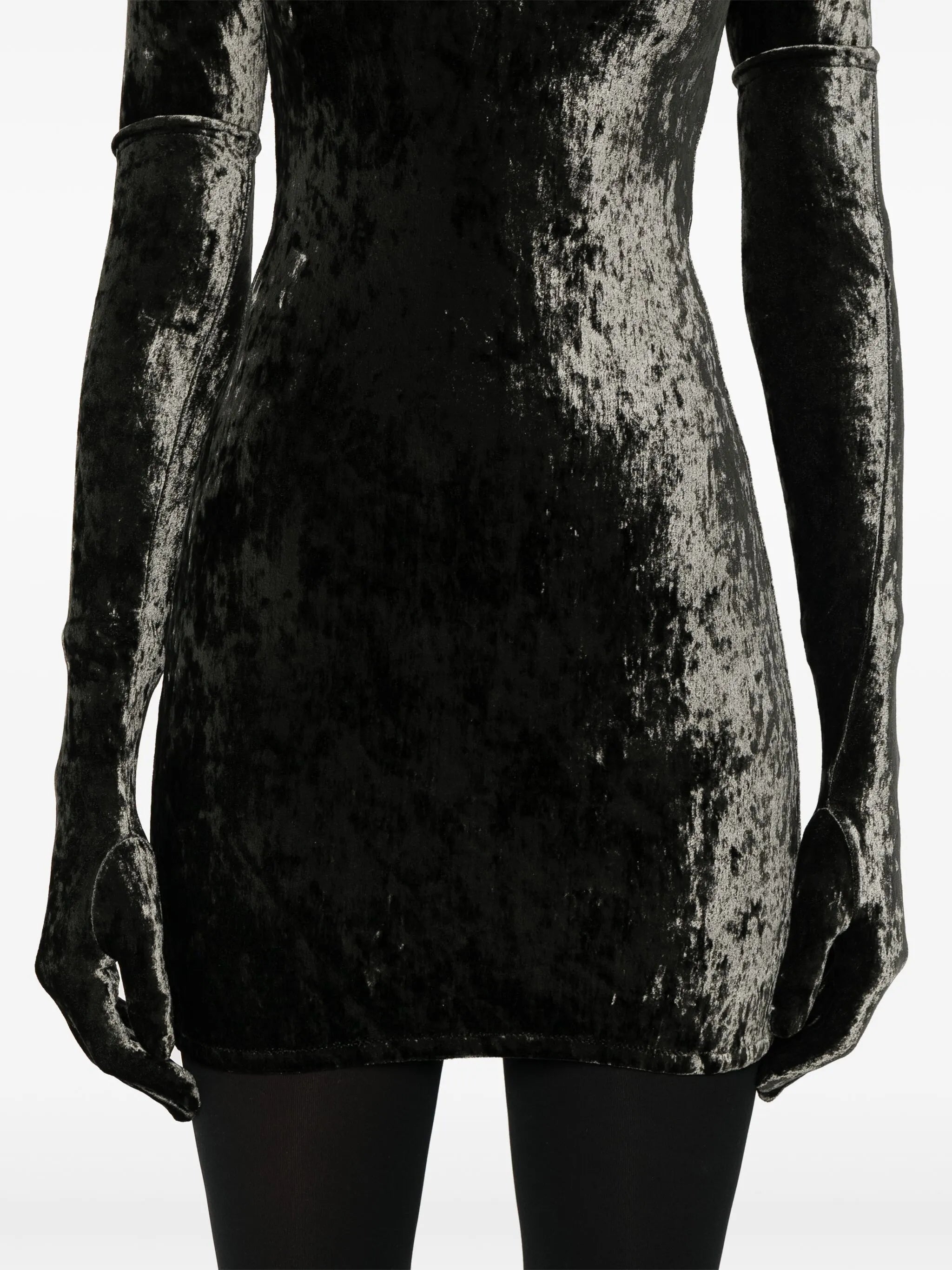 crushed velvet mini dress
