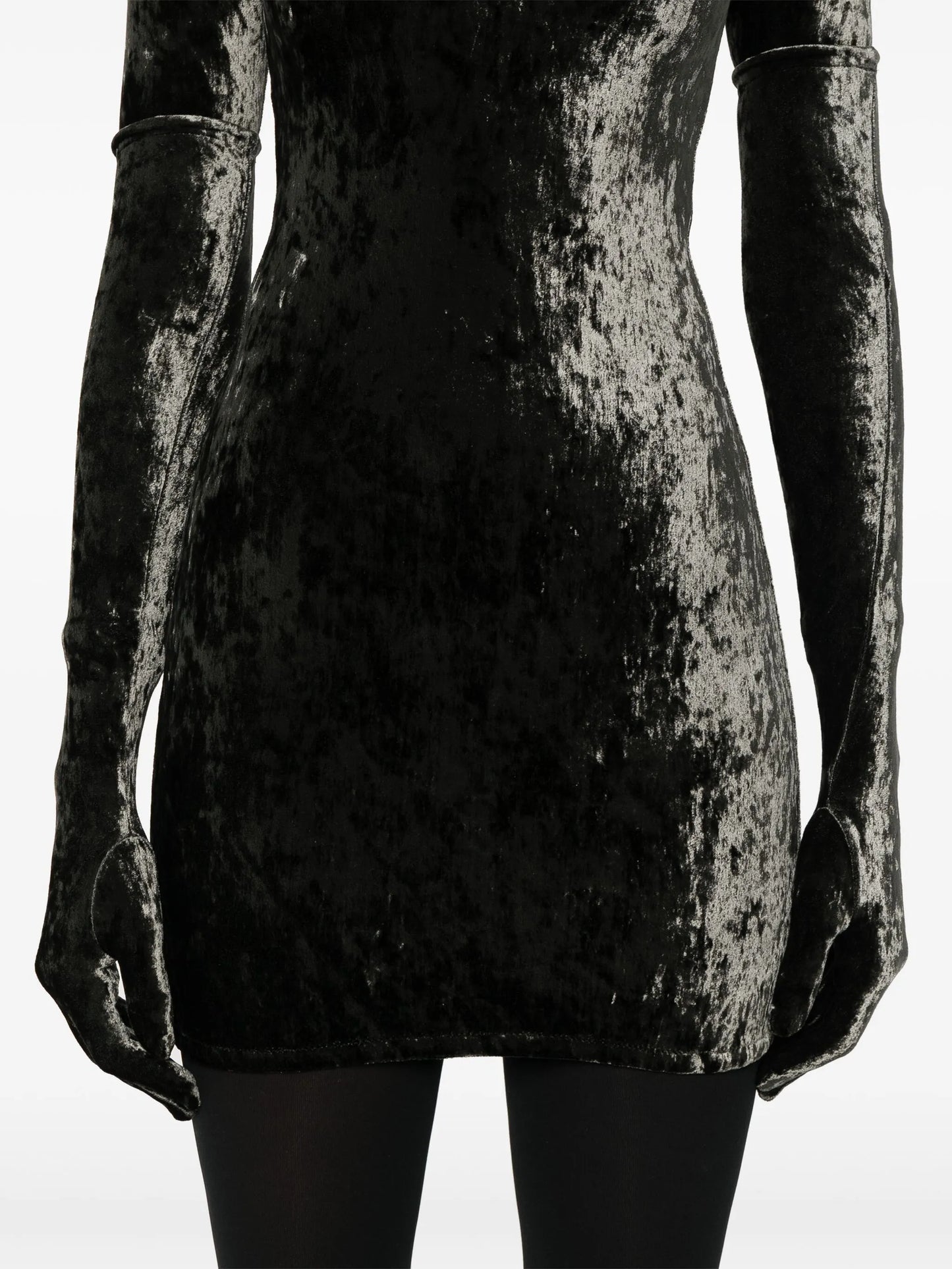 crushed velvet mini dress