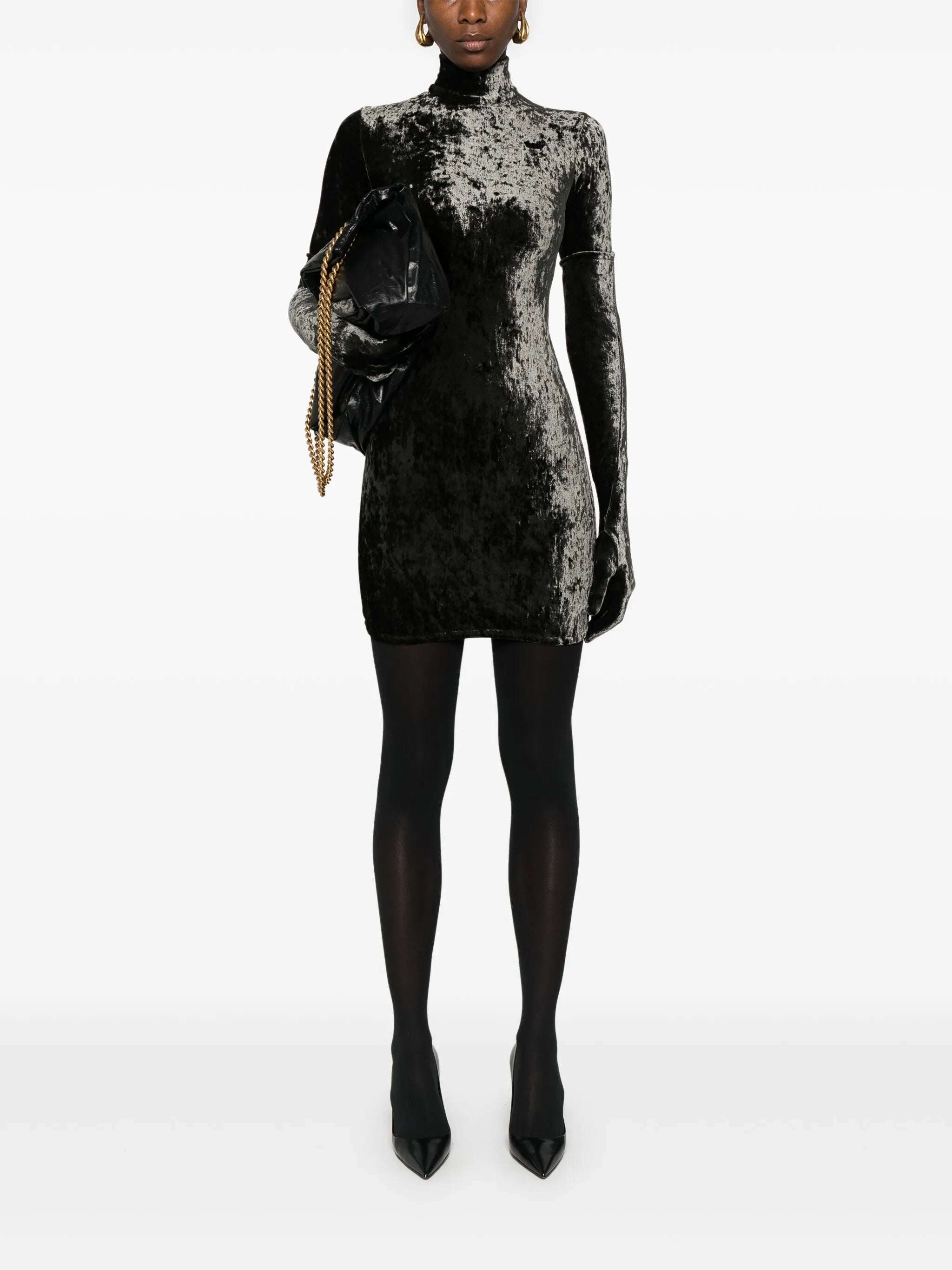 crushed velvet mini dress