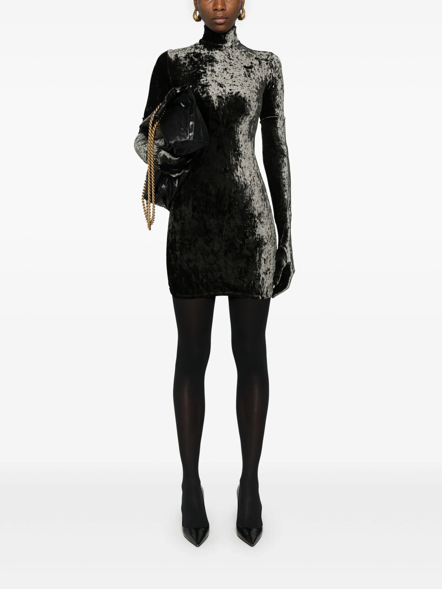 crushed velvet mini dress