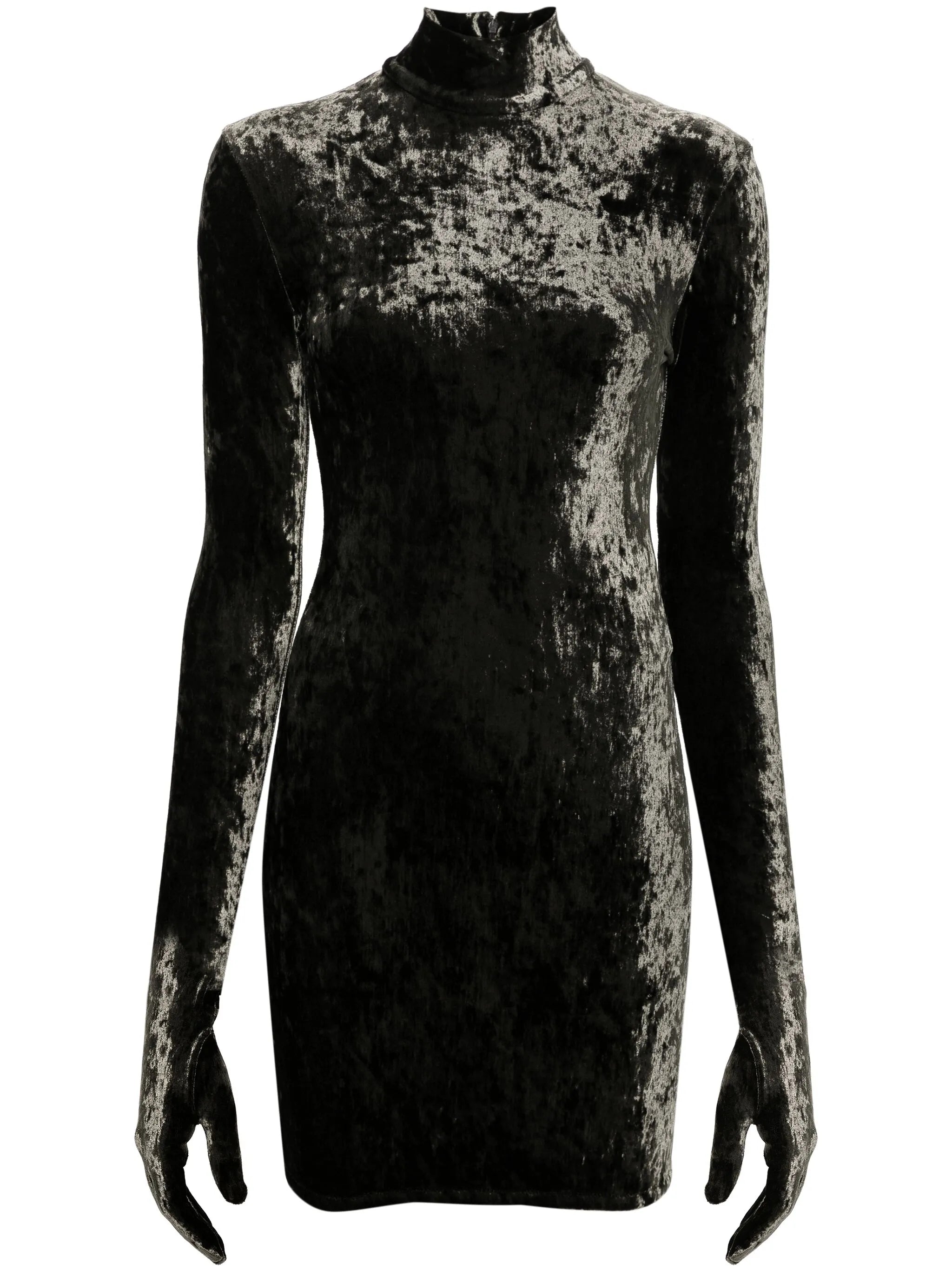 crushed velvet mini dress