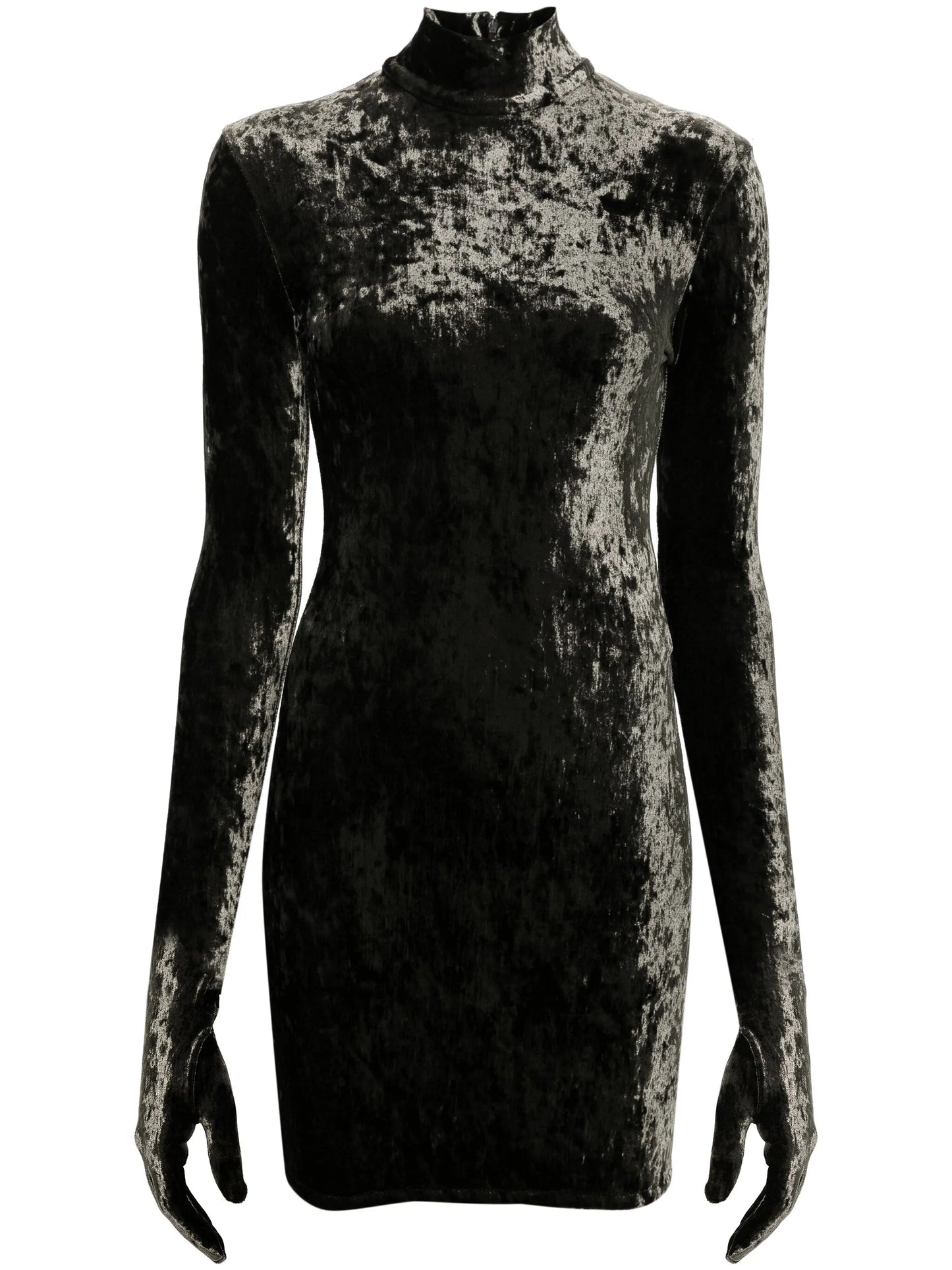 crushed velvet mini dress