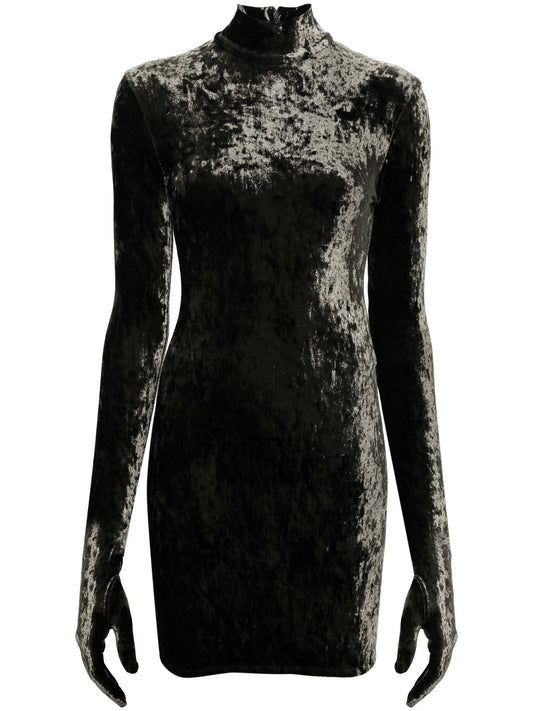 crushed velvet mini dress