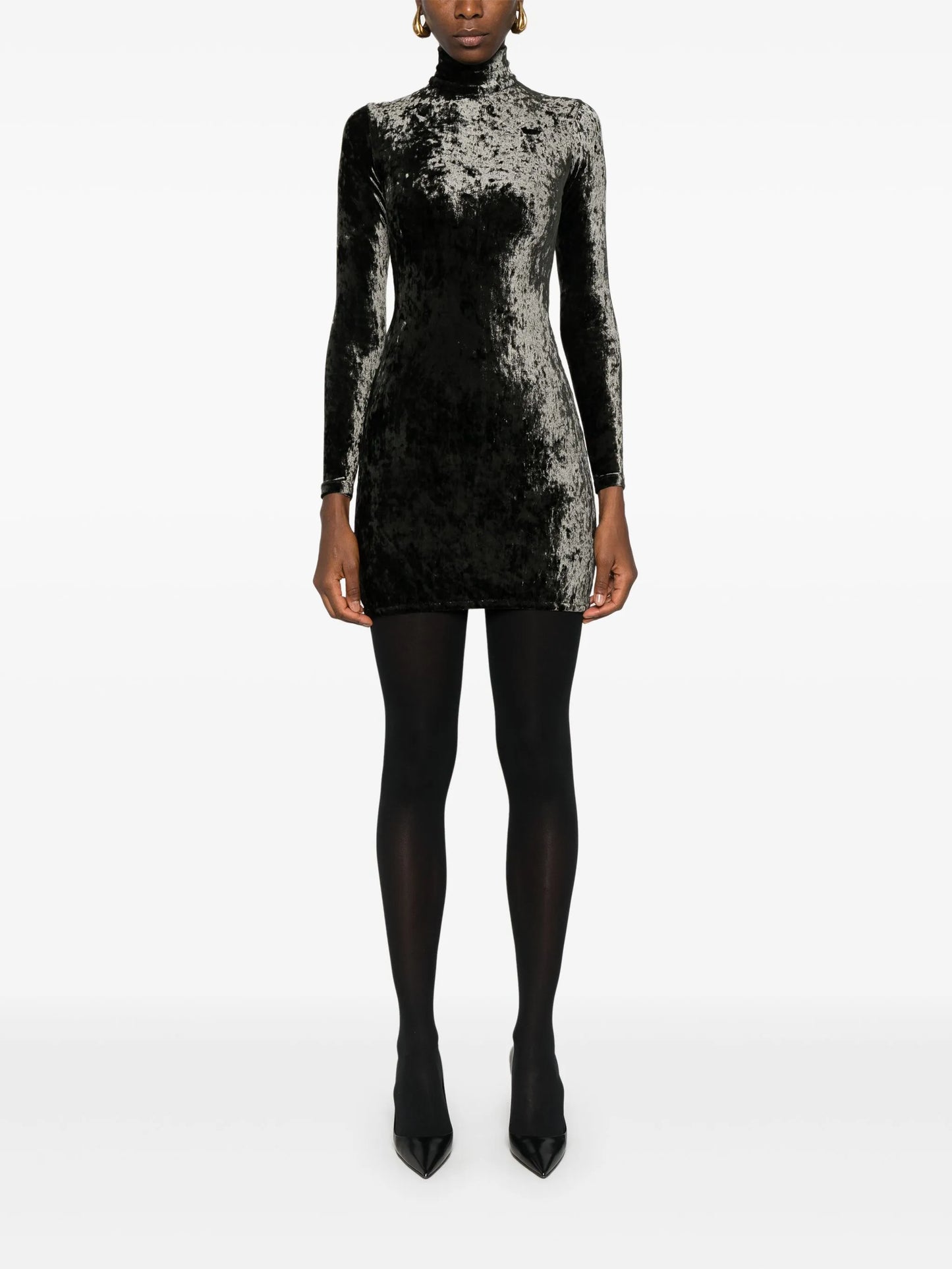 crushed velvet mini dress