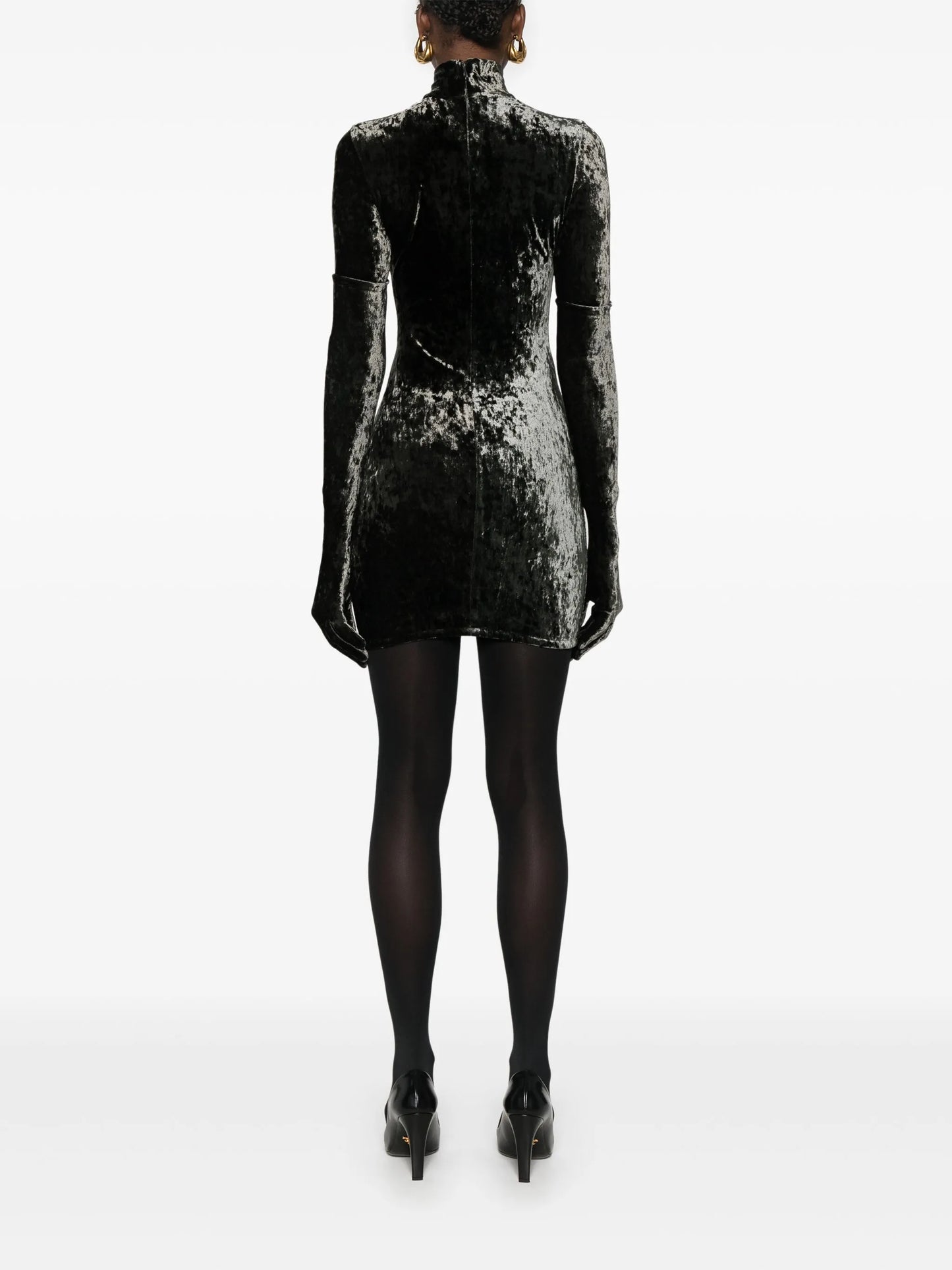 crushed velvet mini dress