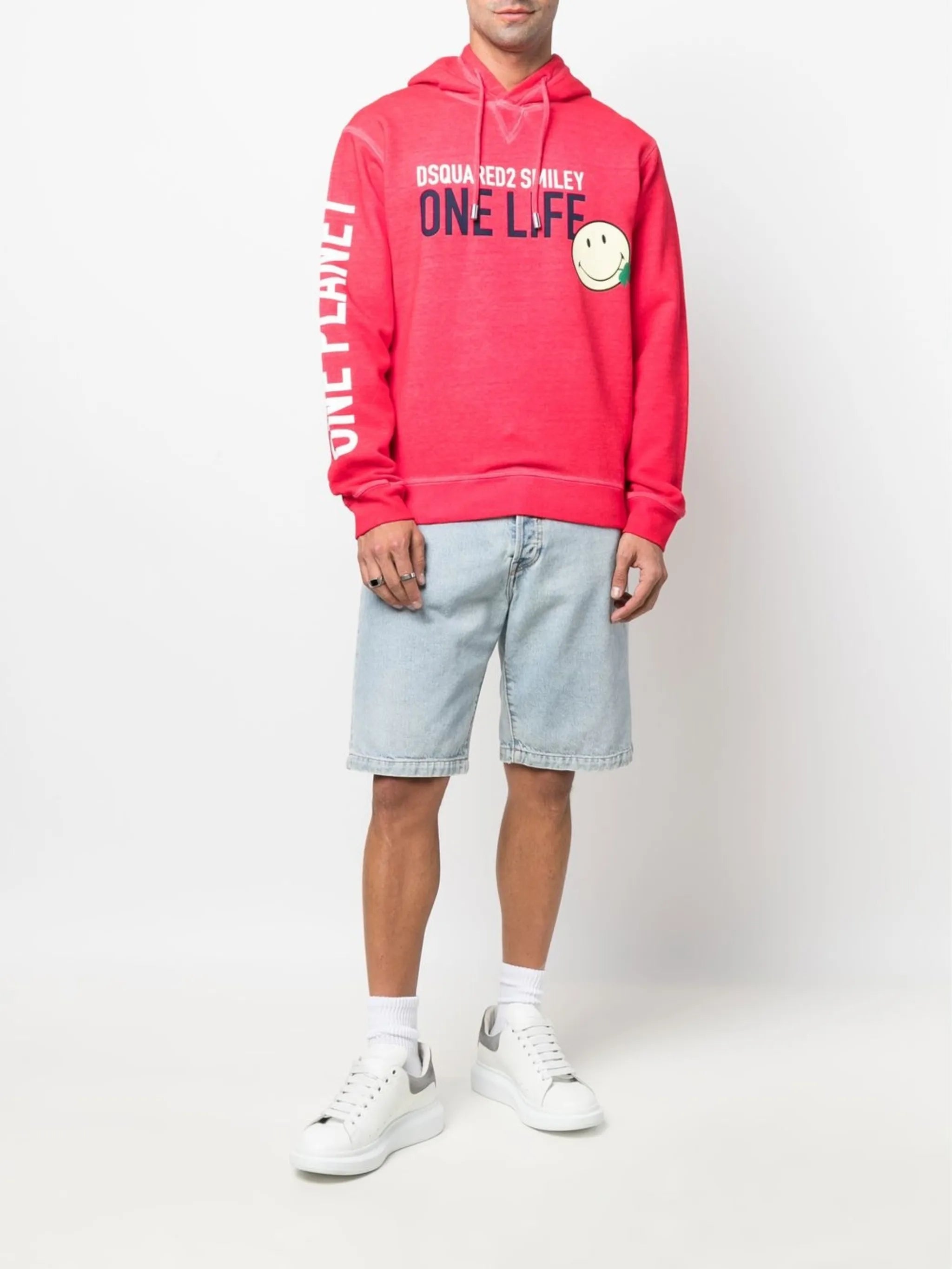 logo-print cotton hoodie
