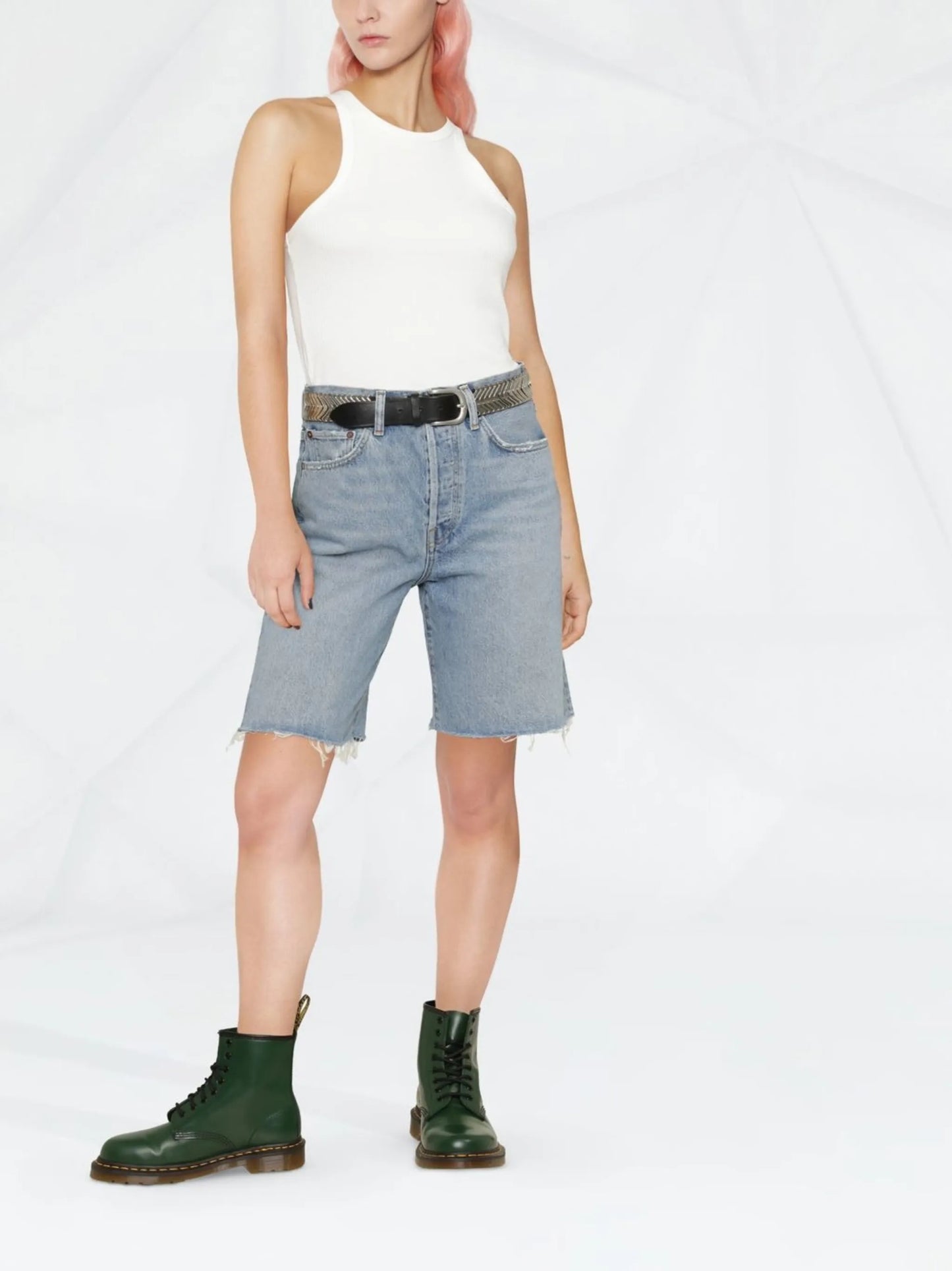 Ira mid-rise denim shorts