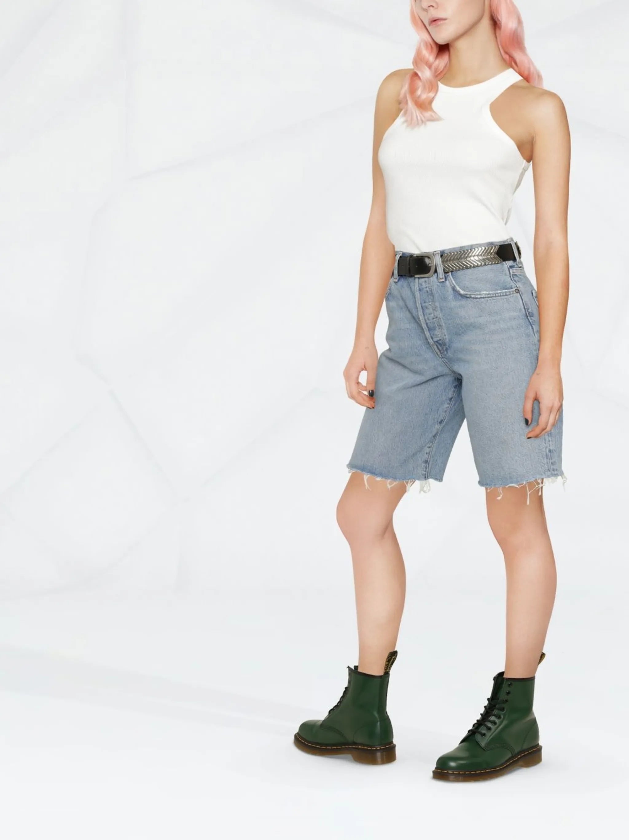 Ira mid-rise denim shorts