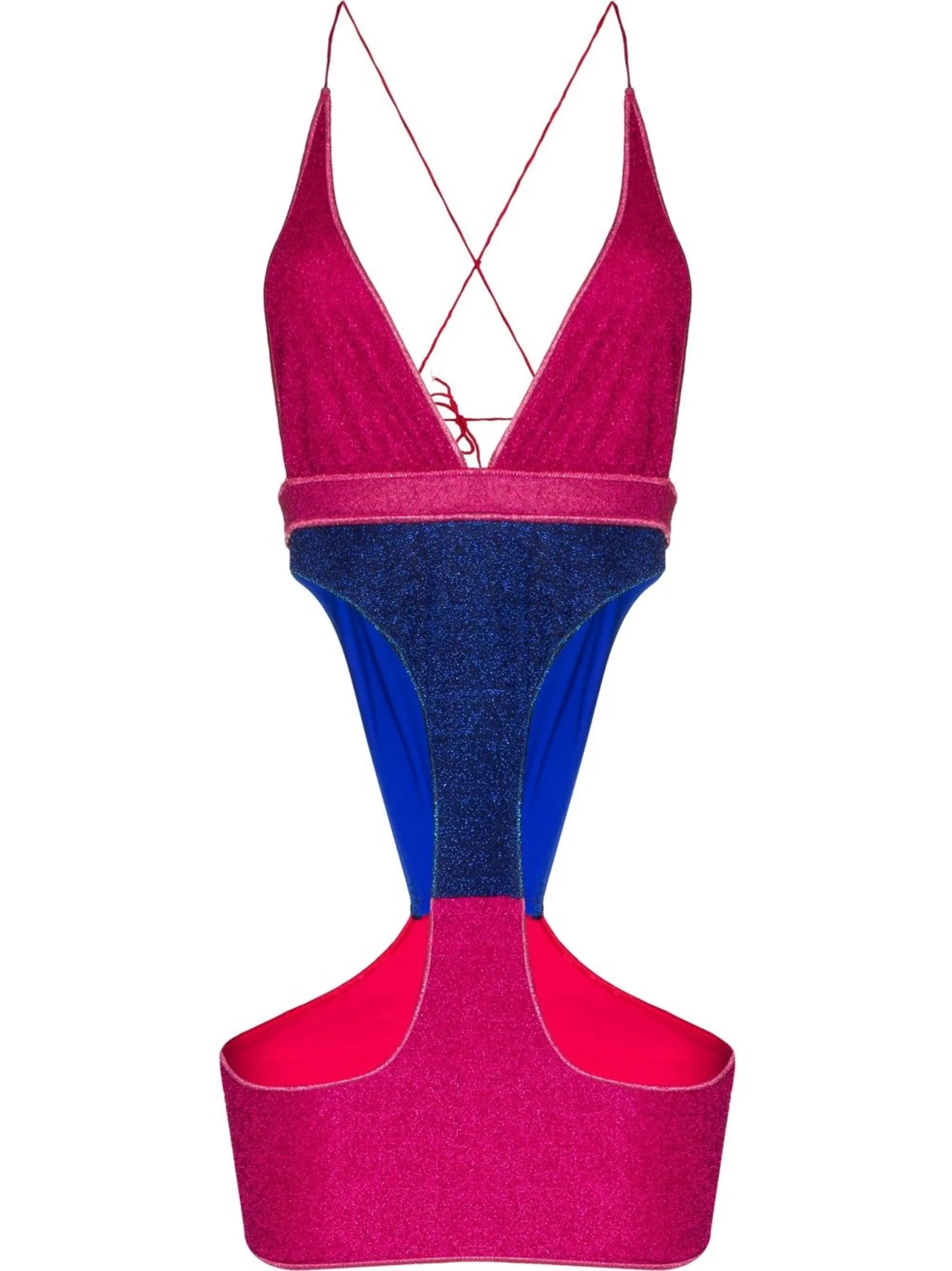 cut-out lurex swimsuit
