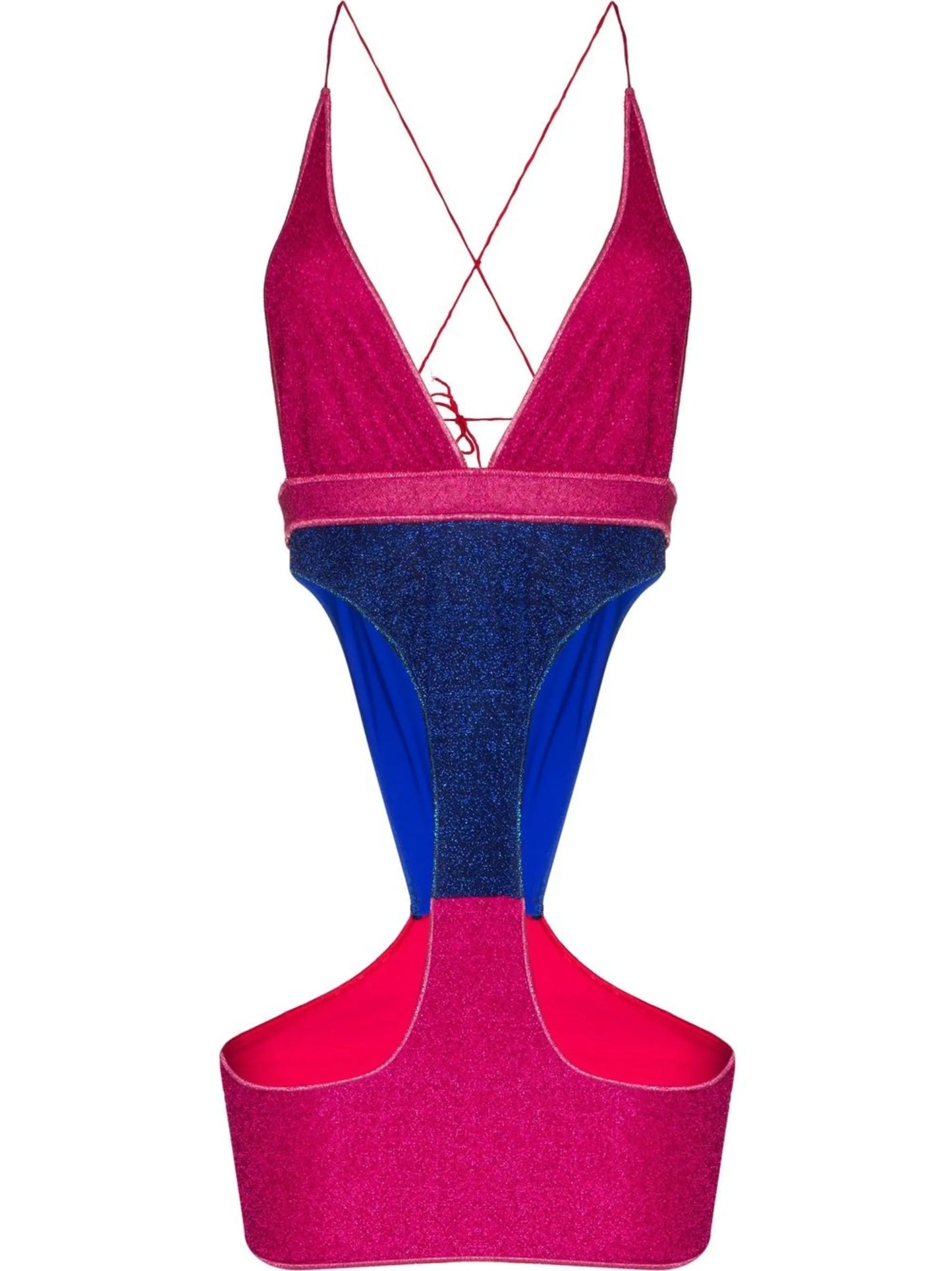 cut-out lurex swimsuit